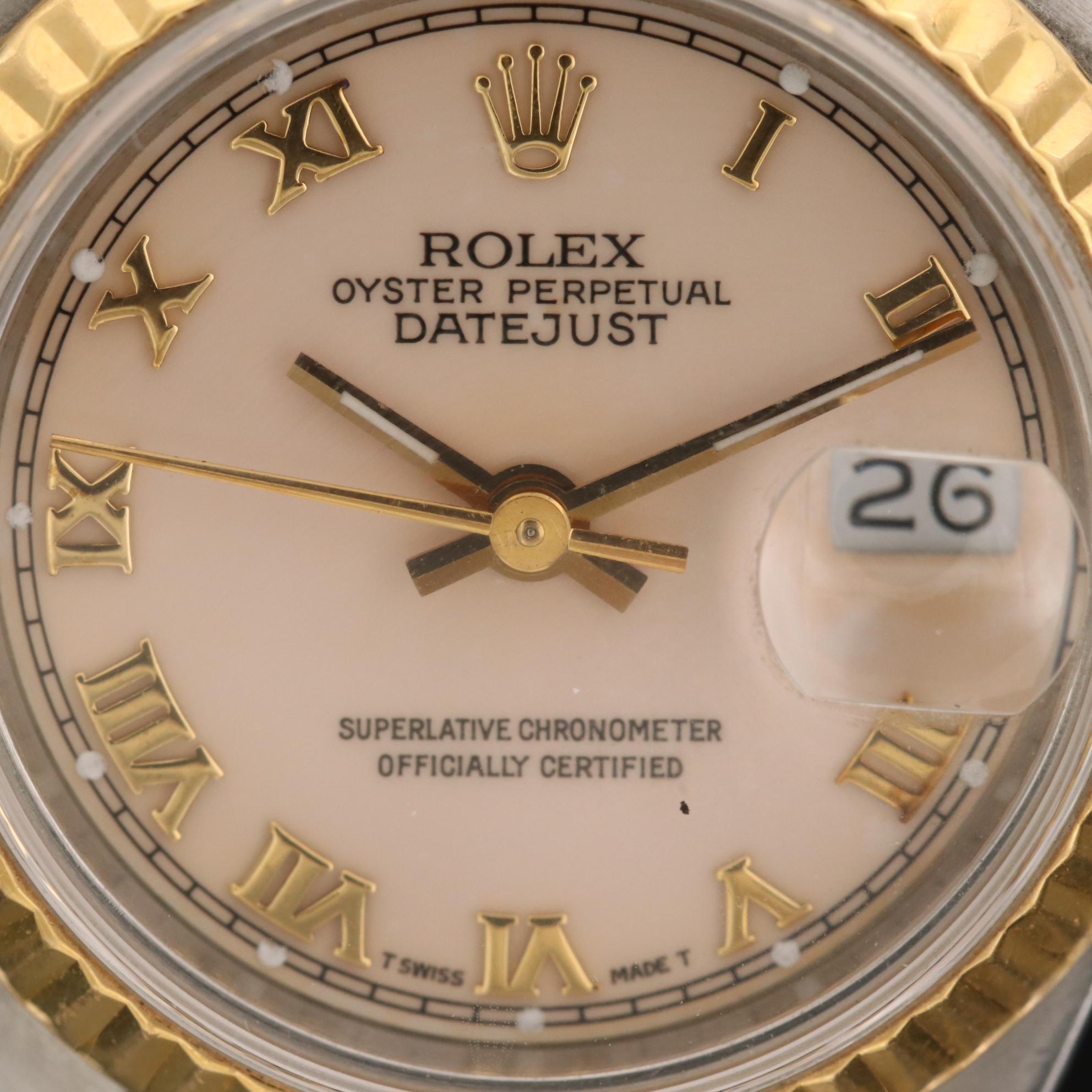 Vintage Rolex Datejust 18K Yellow Gold and Stainless Watch