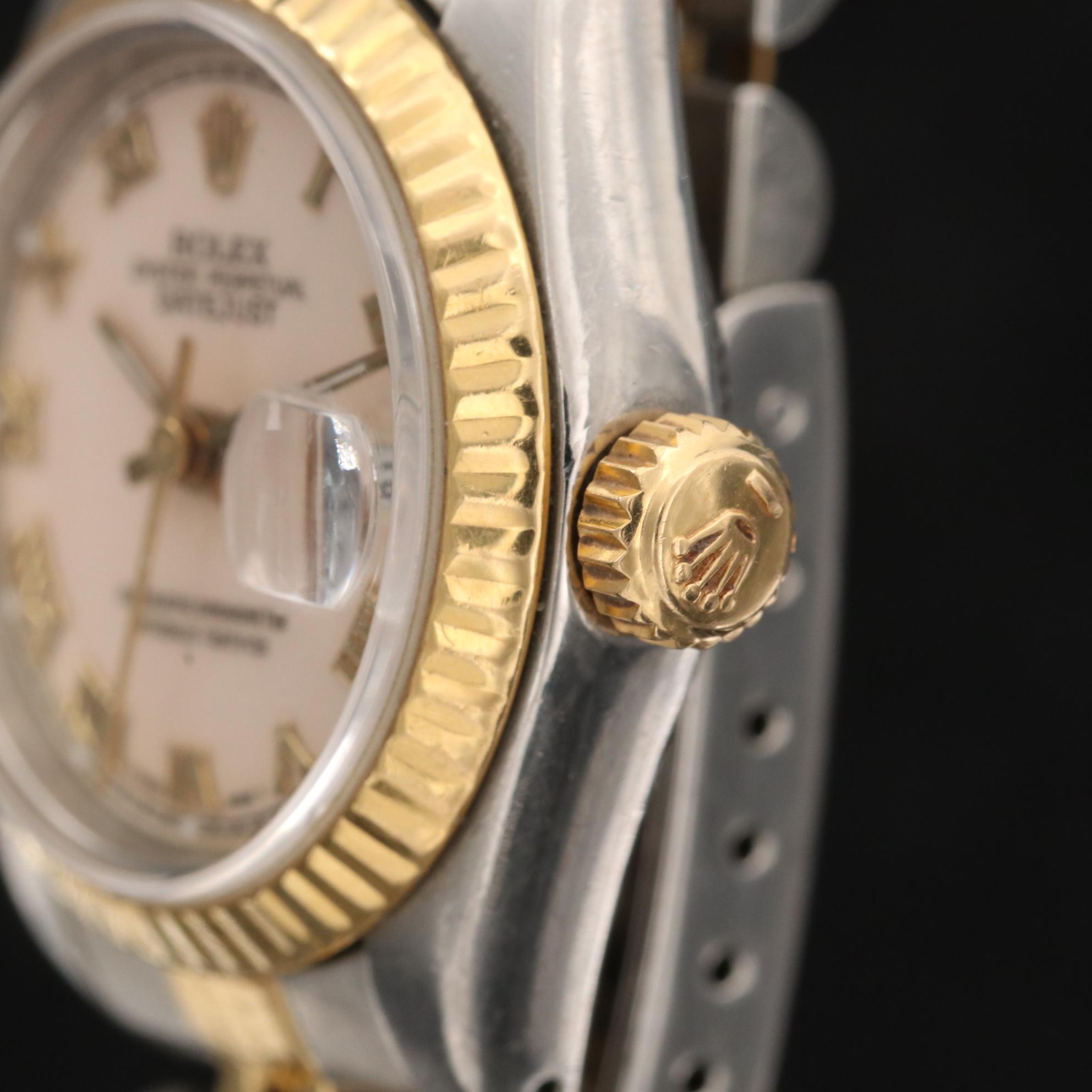 Vintage Rolex Datejust 18K Yellow Gold and Stainless Watch