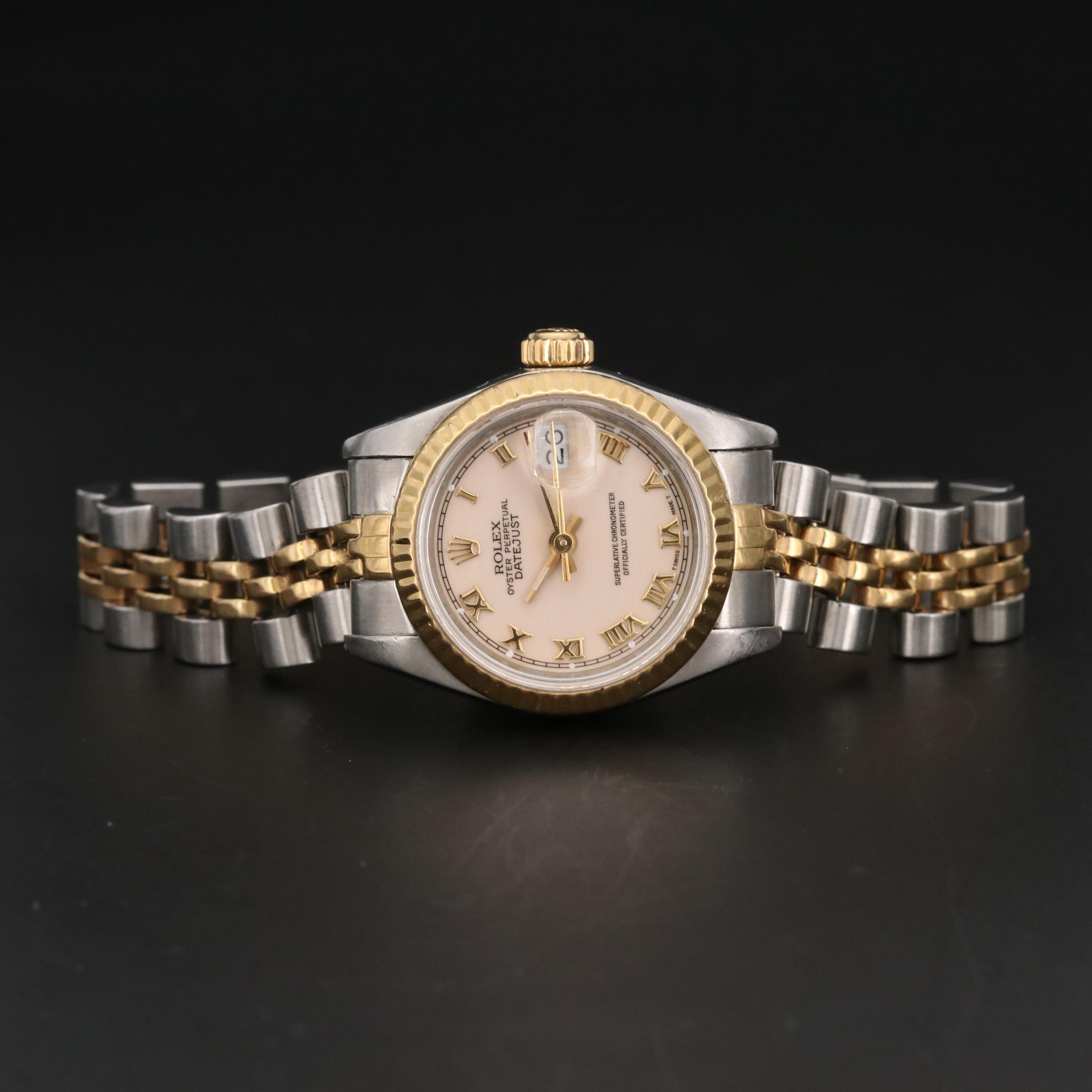 Vintage Rolex Datejust 18K Yellow Gold and Stainless Watch