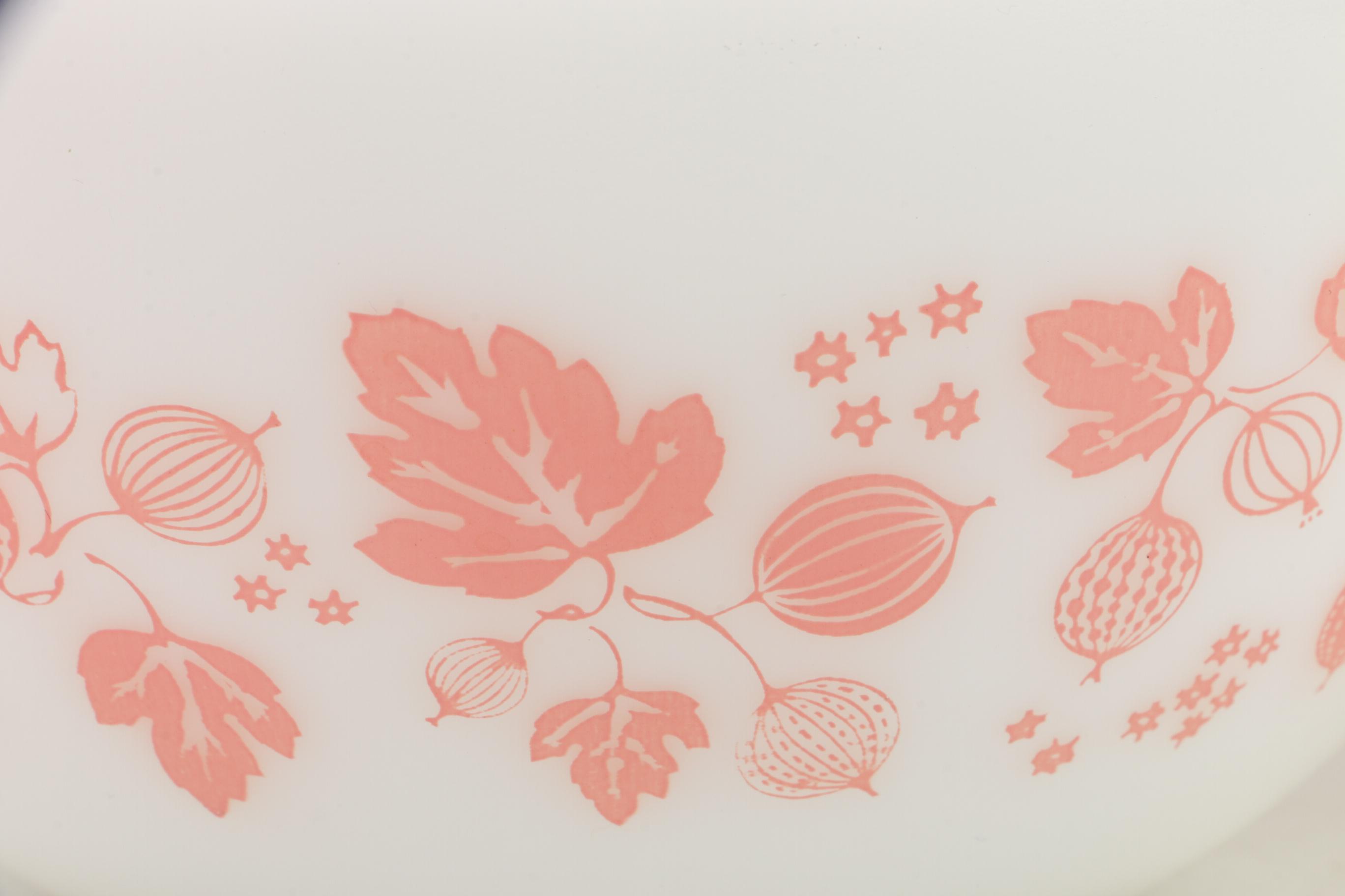 Pyrex "Gooseberry Pink" Glass Cinderella Mixing Bowls, 1957–1966