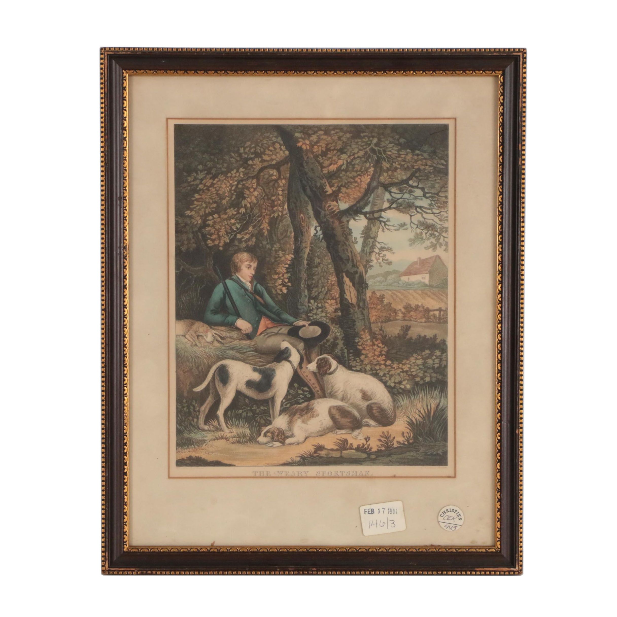 George Keating Etching with Aquatint "The Weary Sportsman"