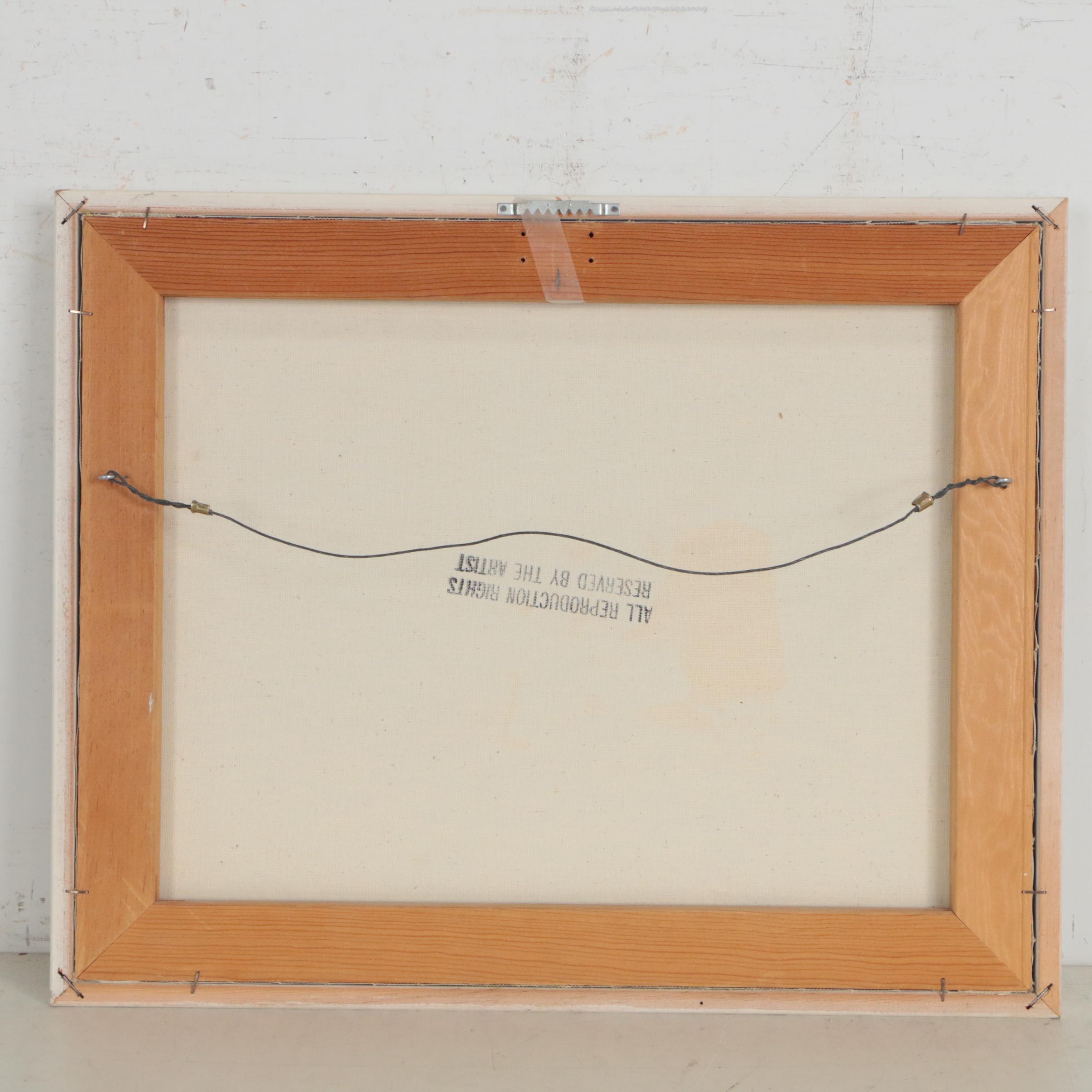 Sheila Dowdell Oil Painting of Beach Scene with Children