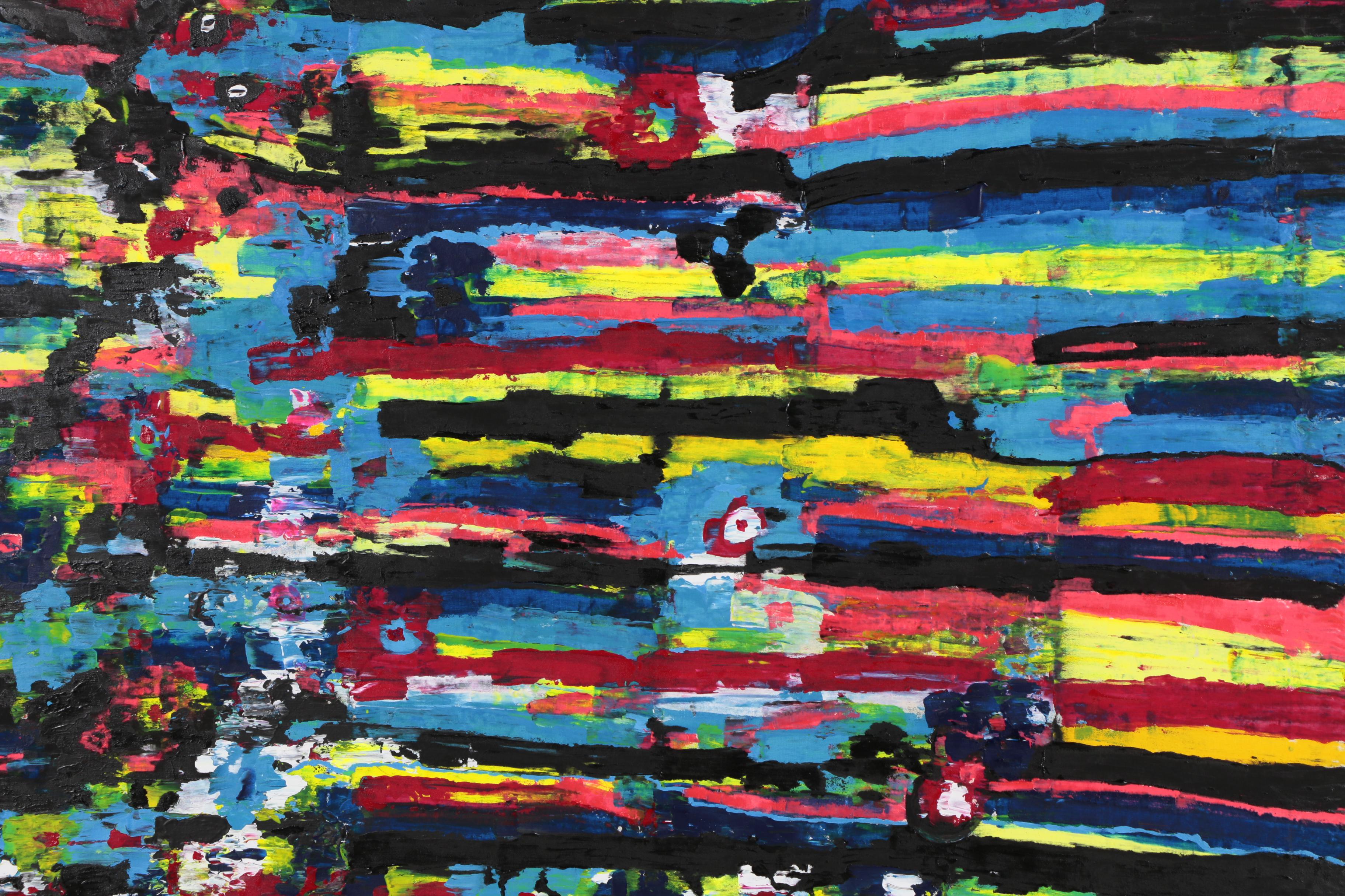 Anthony Frommeyer Monumental Mixed Media Painting on Denim