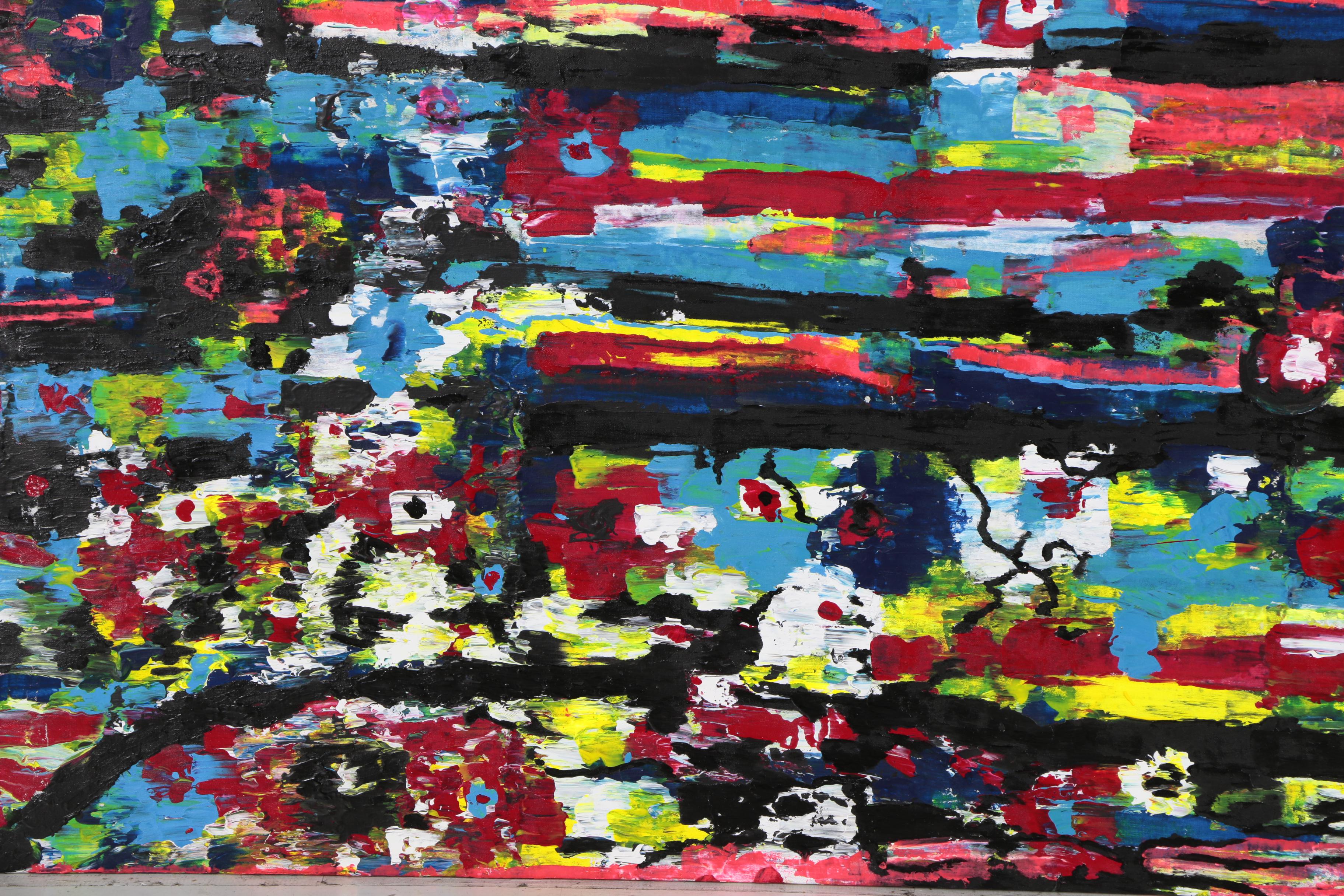 Anthony Frommeyer Monumental Mixed Media Painting on Denim