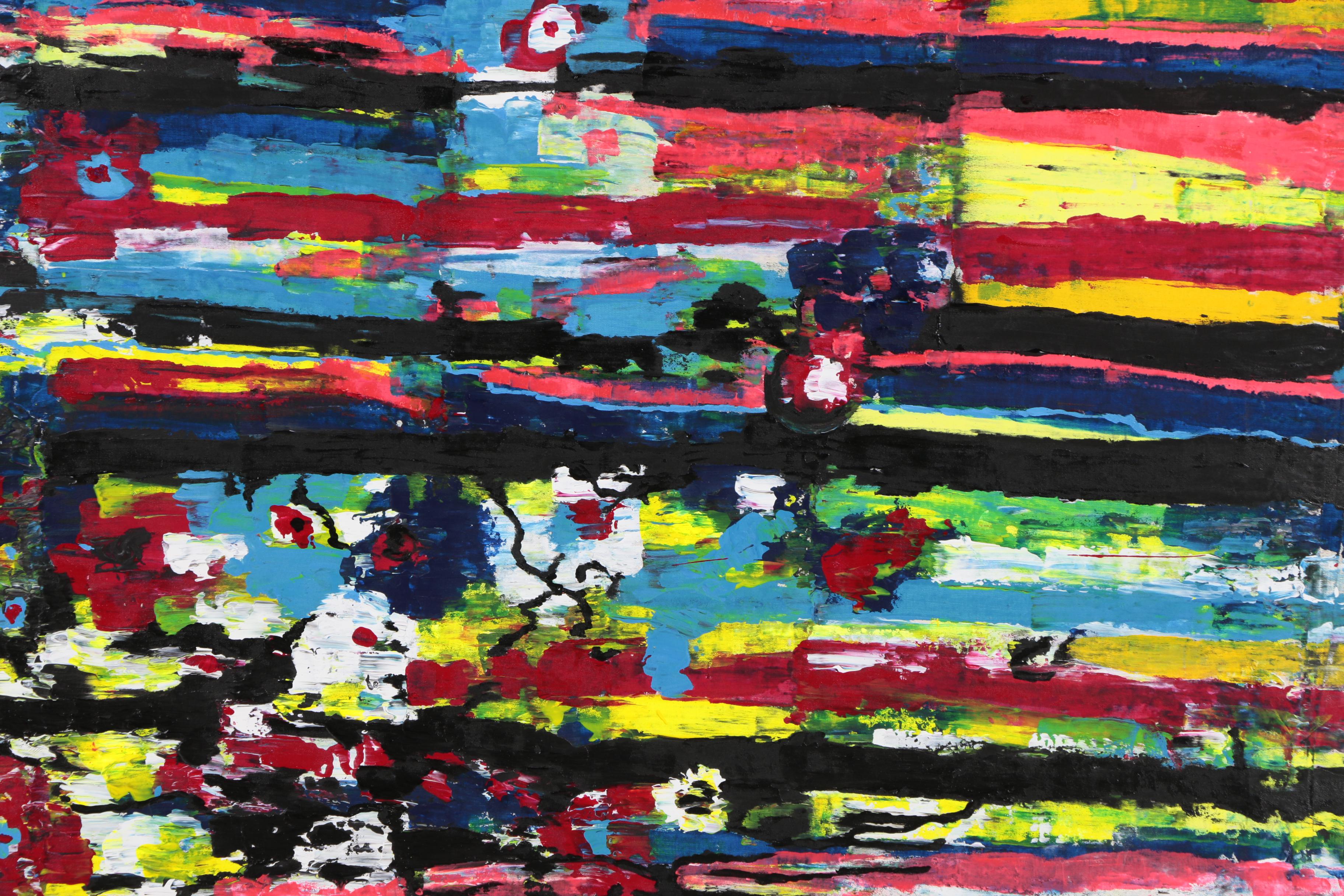 Anthony Frommeyer Monumental Mixed Media Painting on Denim