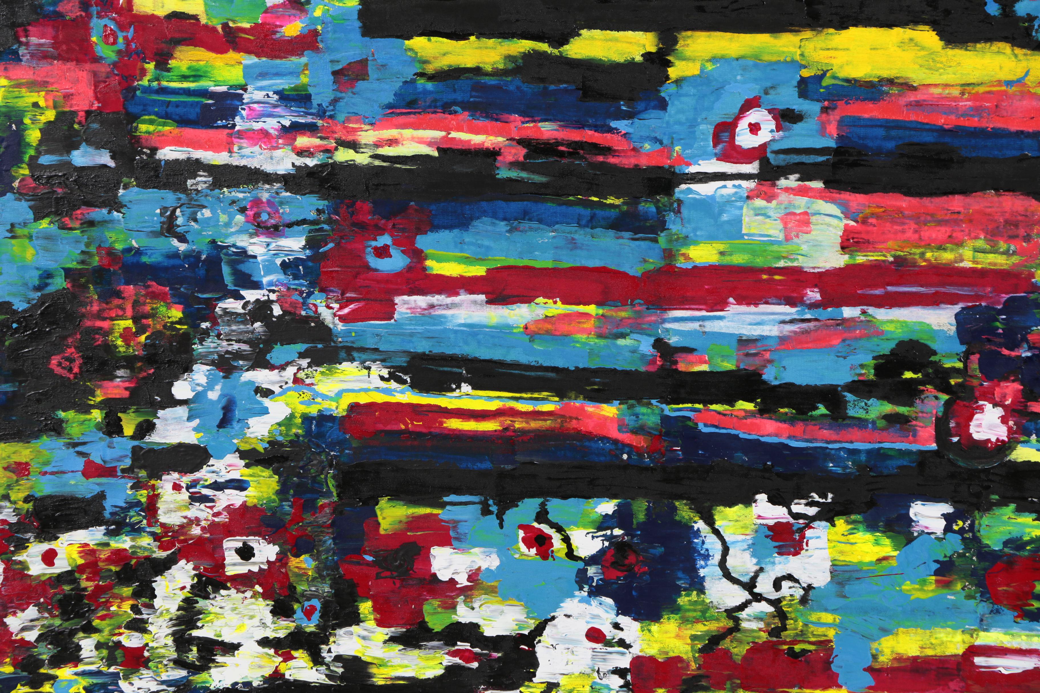 Anthony Frommeyer Monumental Mixed Media Painting on Denim