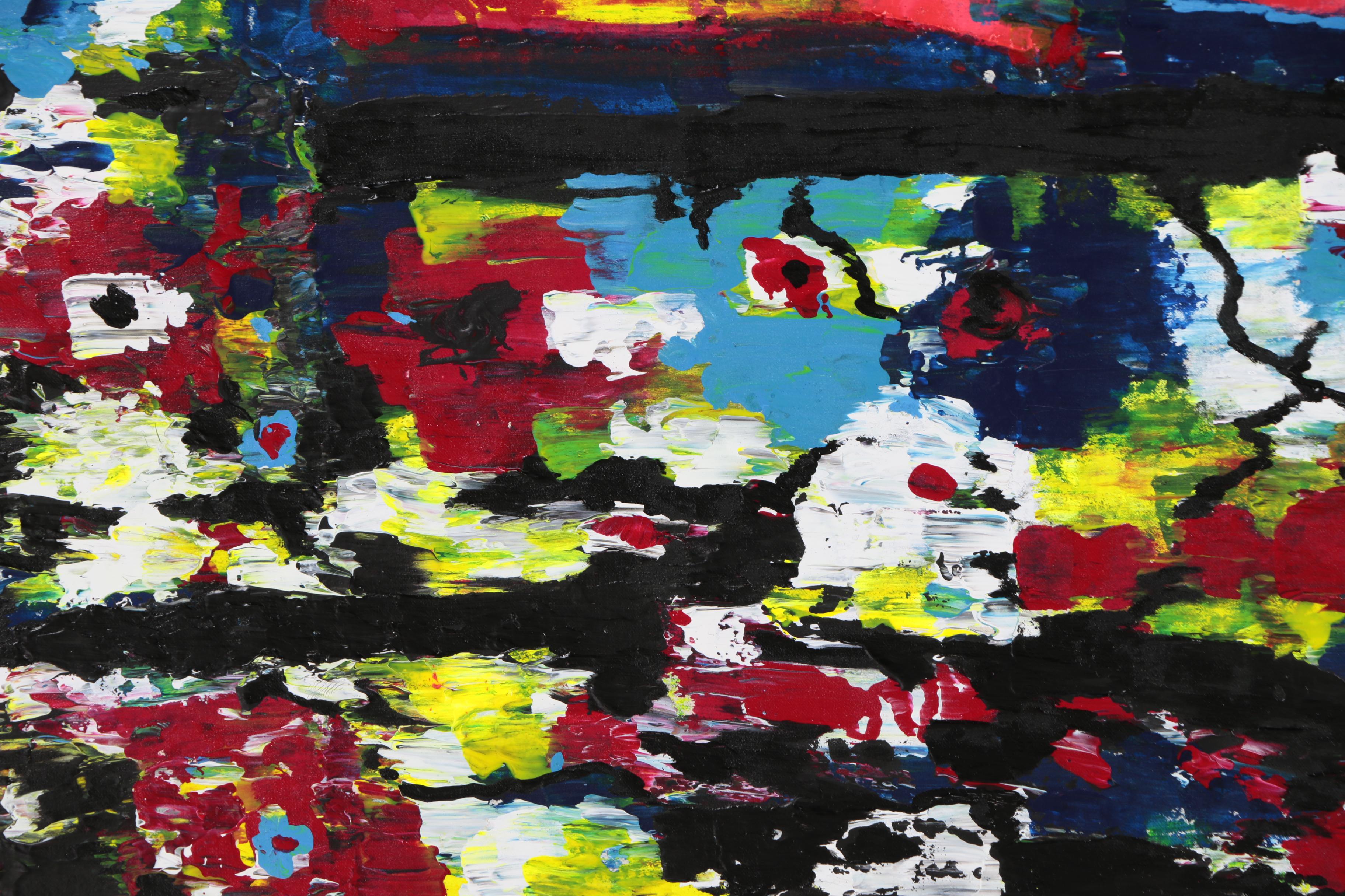 Anthony Frommeyer Monumental Mixed Media Painting on Denim