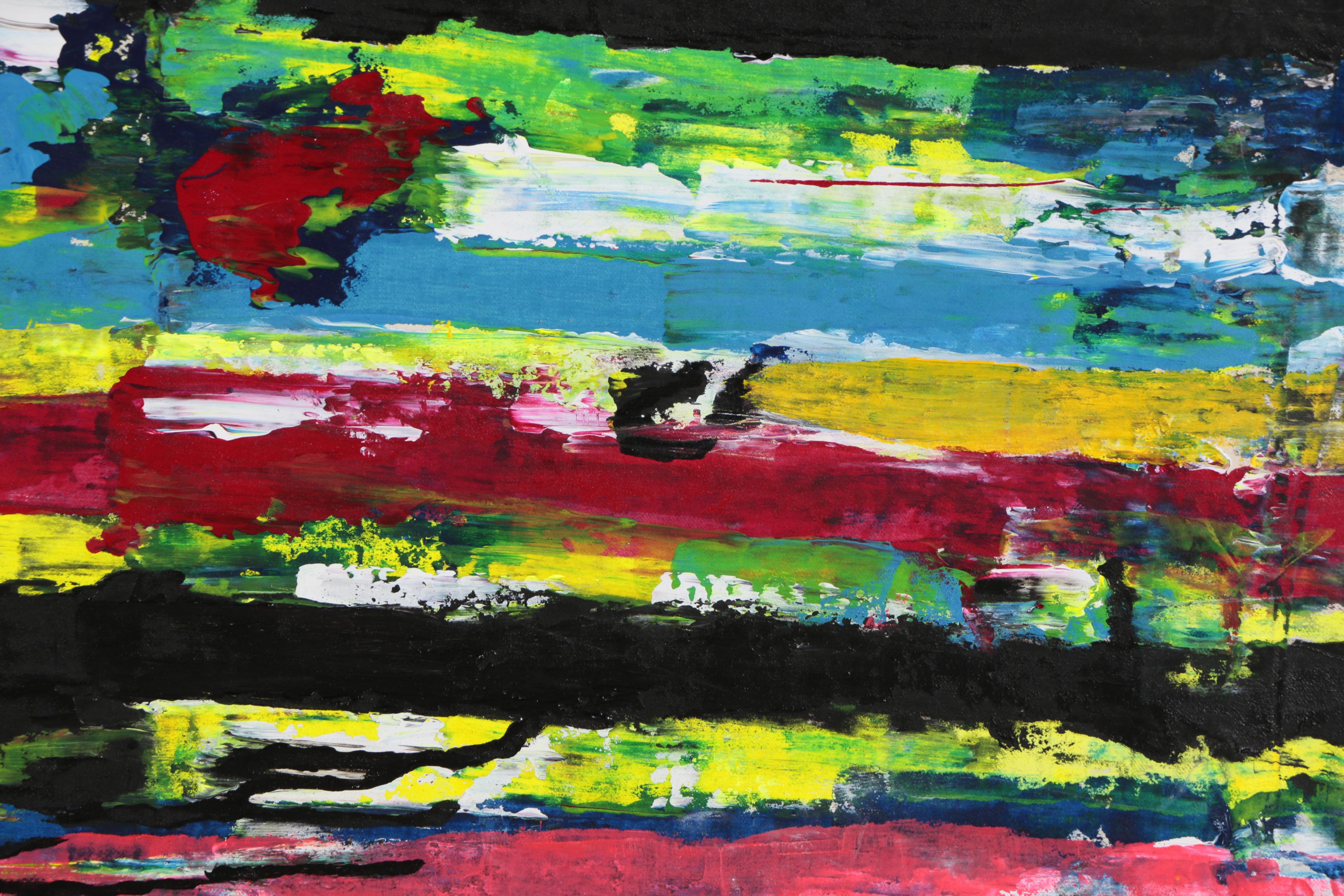 Anthony Frommeyer Monumental Mixed Media Painting on Denim