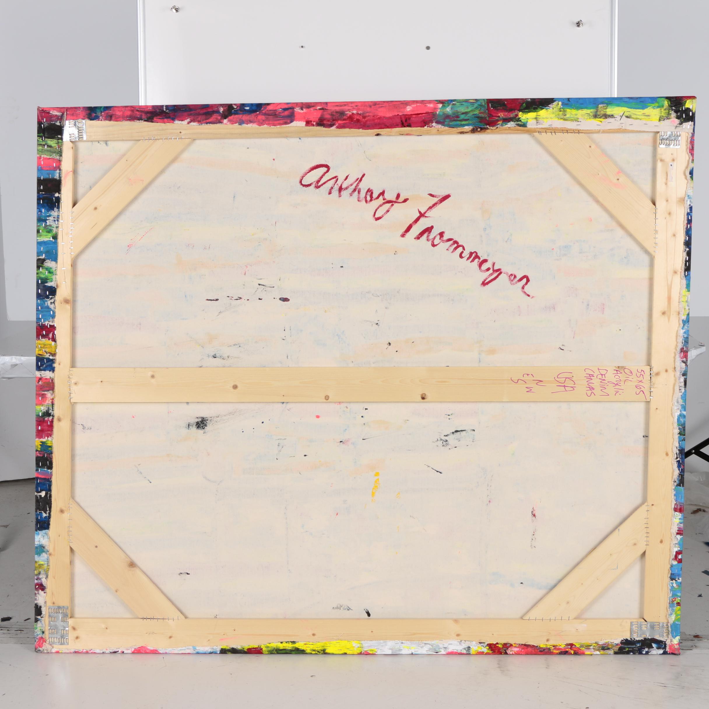 Anthony Frommeyer Monumental Mixed Media Painting on Denim