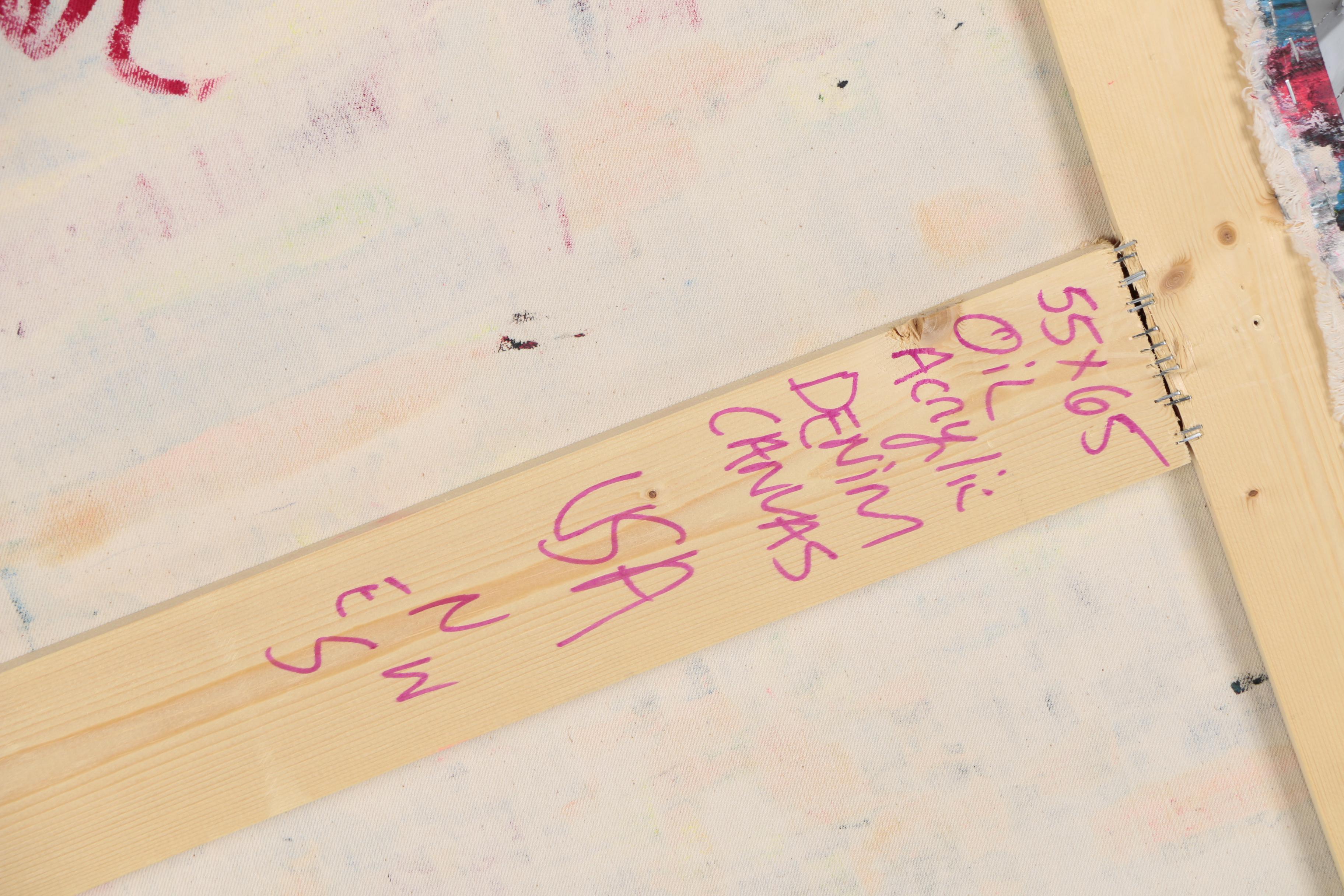 Anthony Frommeyer Monumental Mixed Media Painting on Denim