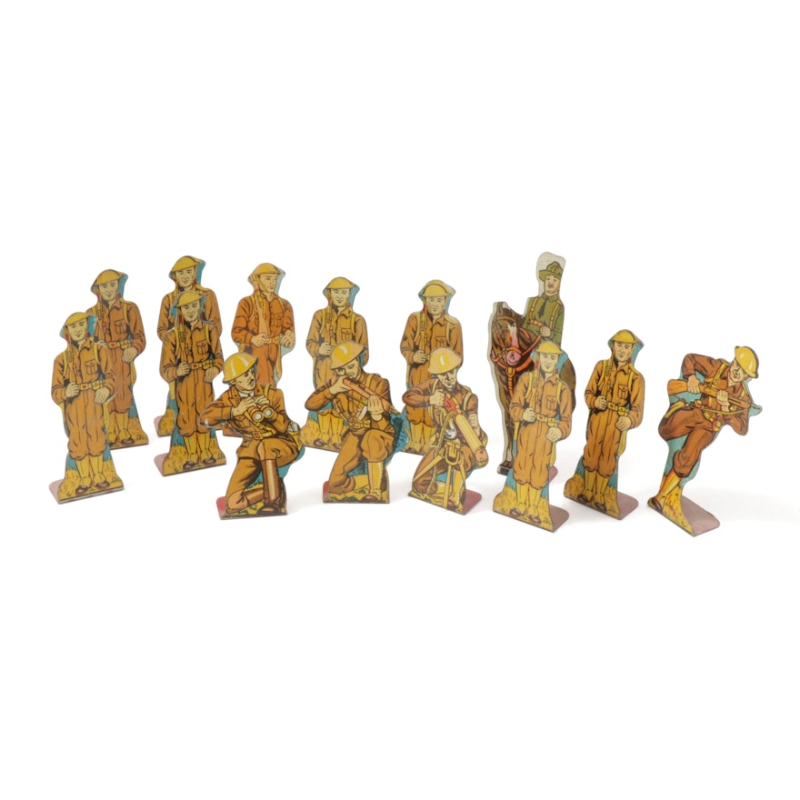 Marx Tin Litho Toy World War 1 Infantry Soldiers, 1930s