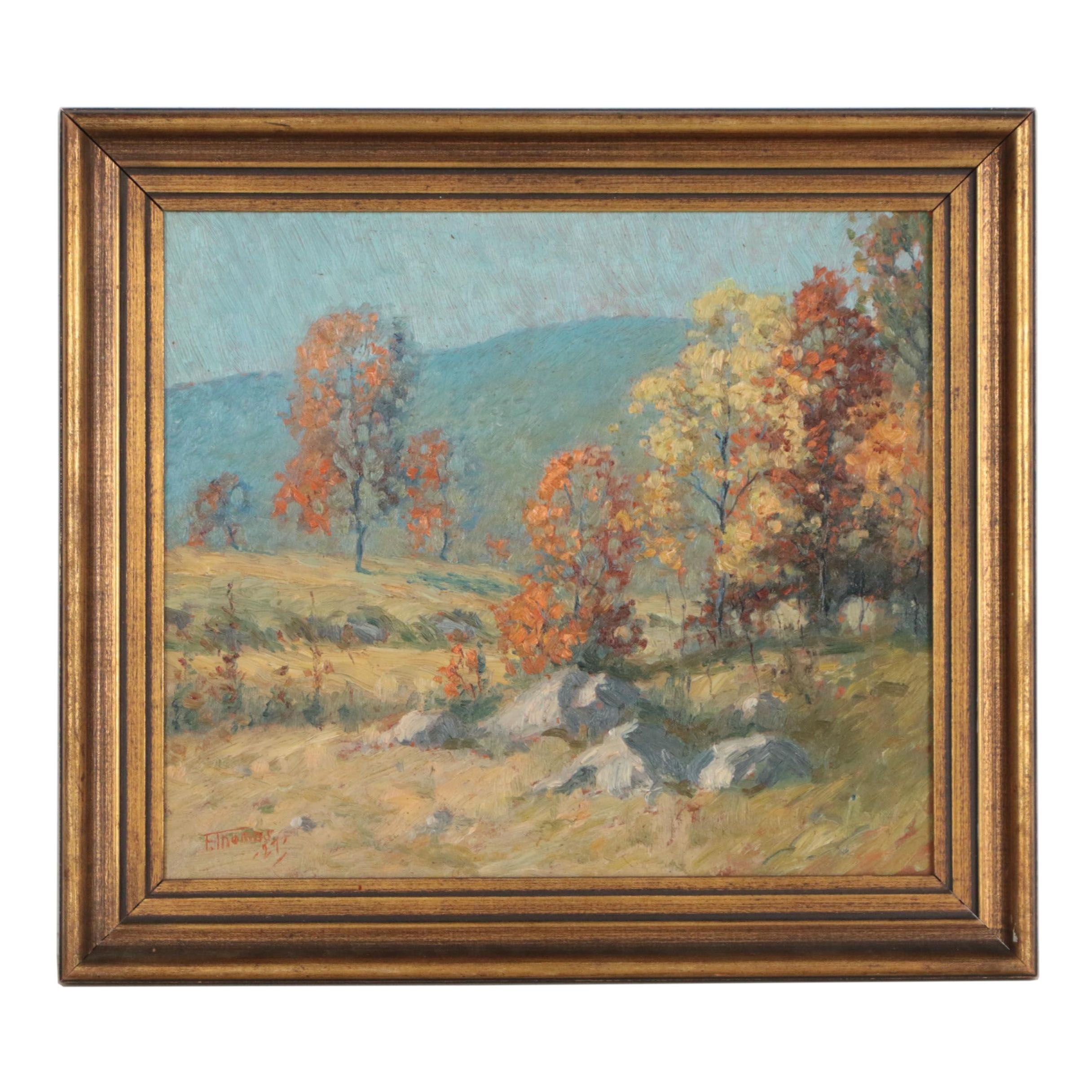 F. Thomas Landscape Oil Painting
