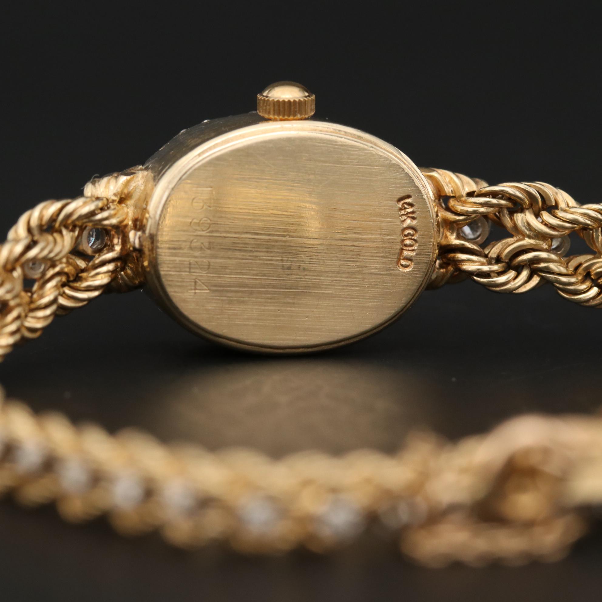 Vintage Pulsar 14K Yellow Gold Diamond Quartz Watch