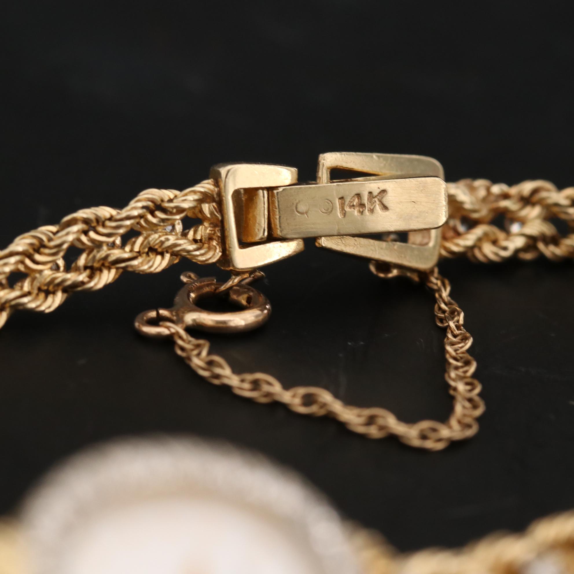 Vintage Pulsar 14K Yellow Gold Diamond Quartz Watch