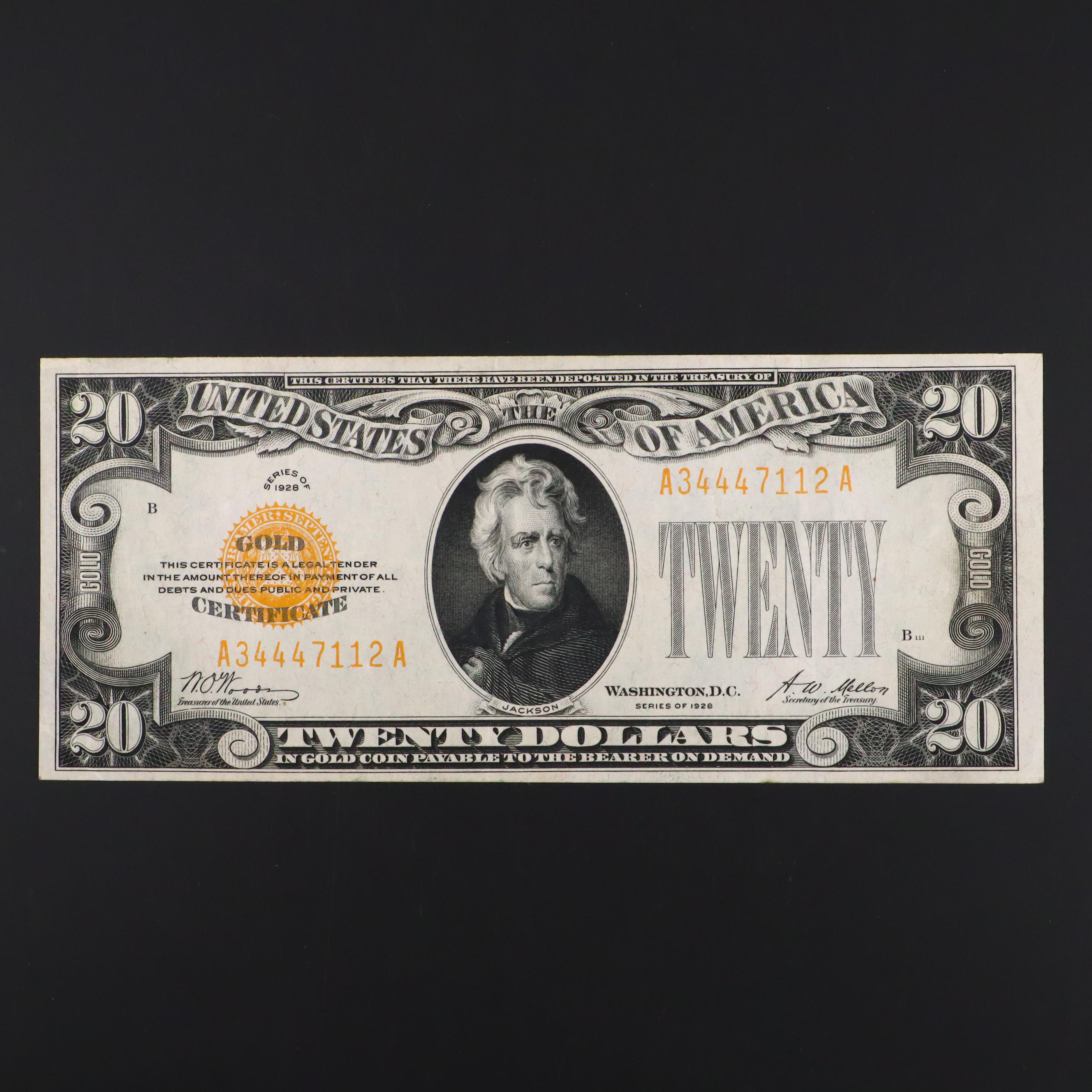 Series of 1928 Twenty Dollar Gold Certificate