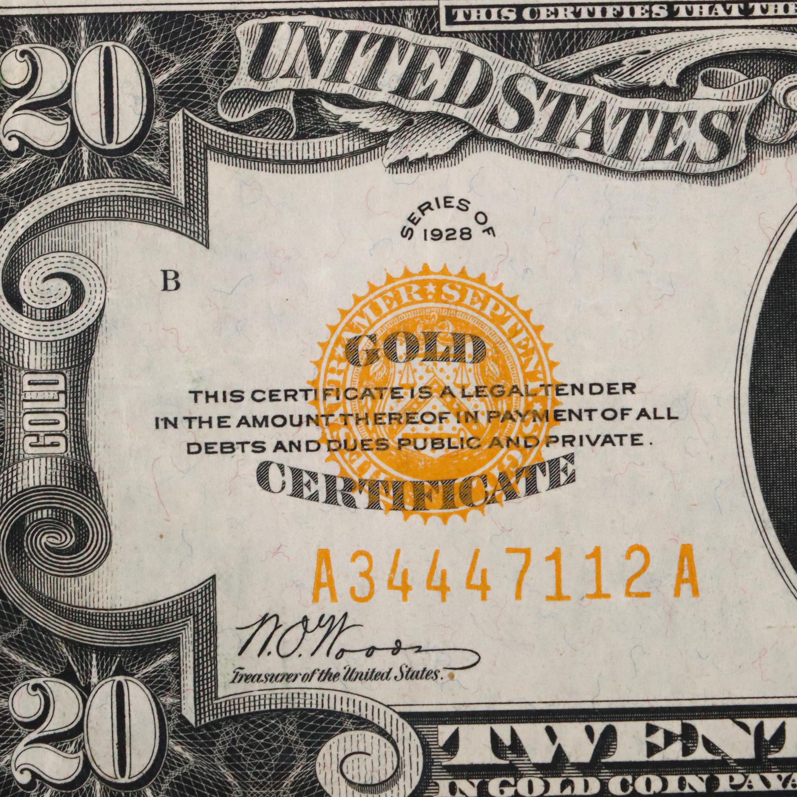 Series of 1928 Twenty Dollar Gold Certificate