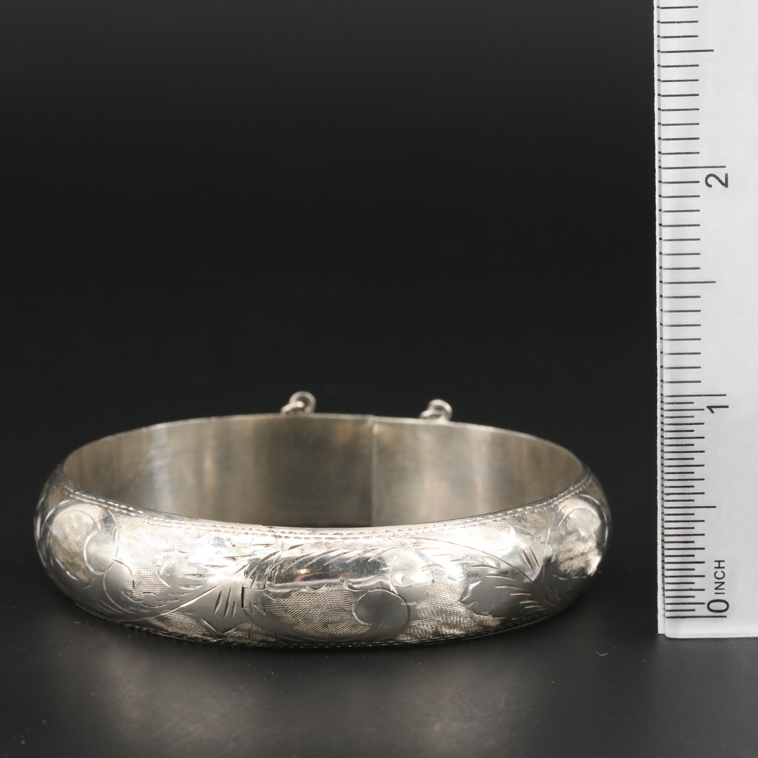 Sterling Silver Hinged Bangle Bracelets