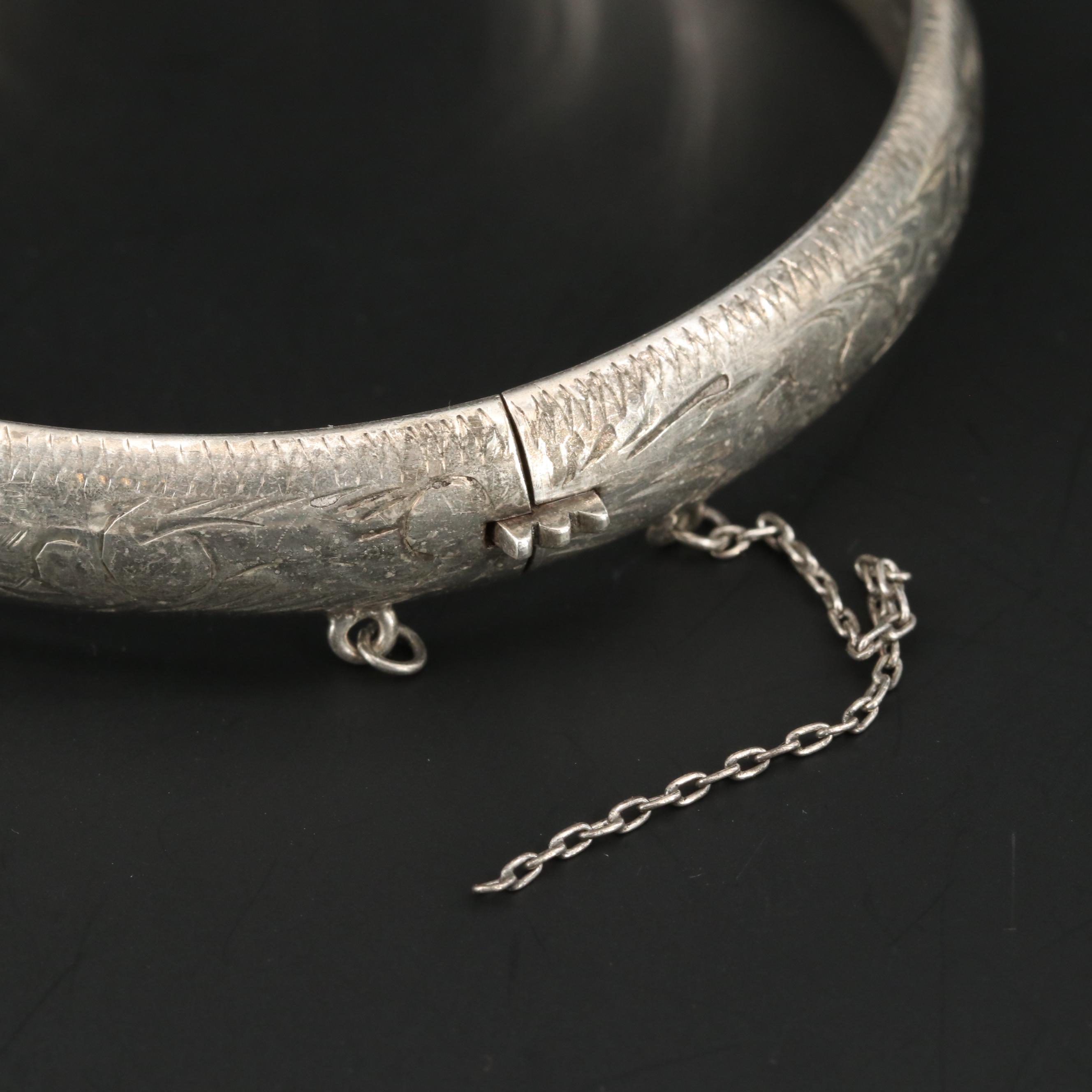 Sterling Silver Hinged Bangle Bracelets