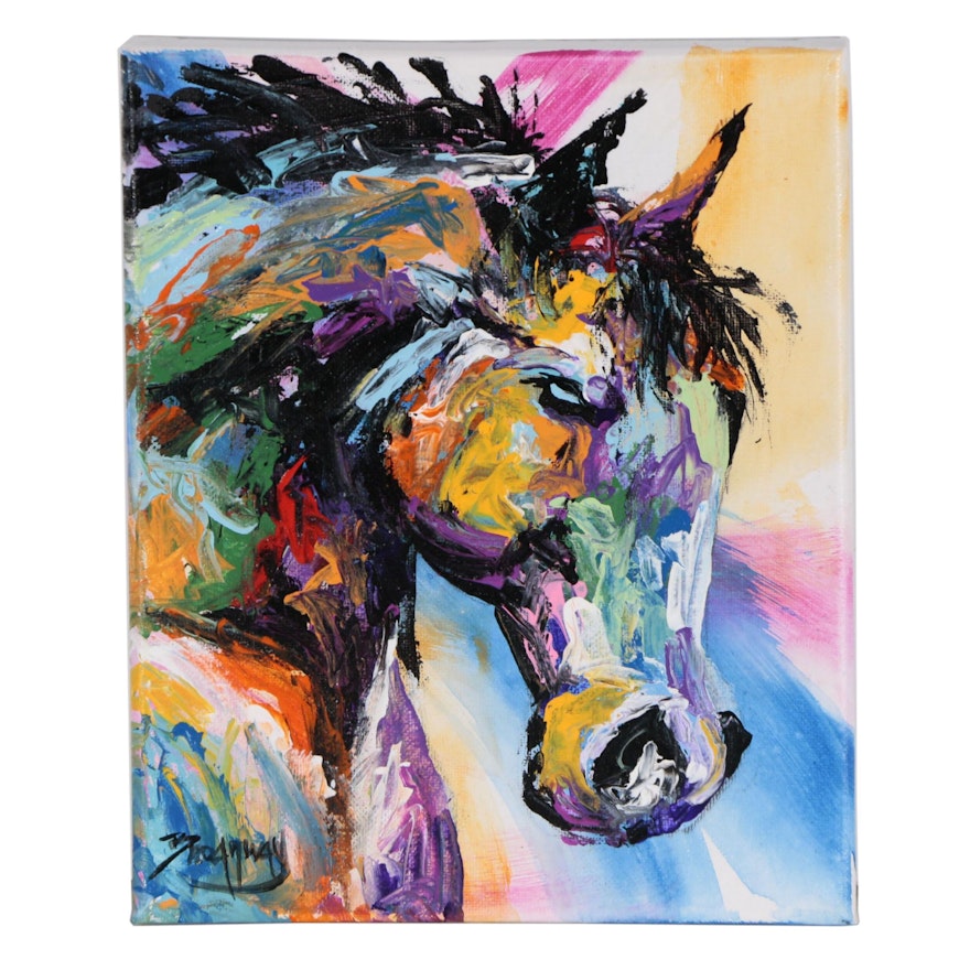 Marc Broadway Acrylic Painting of Horse