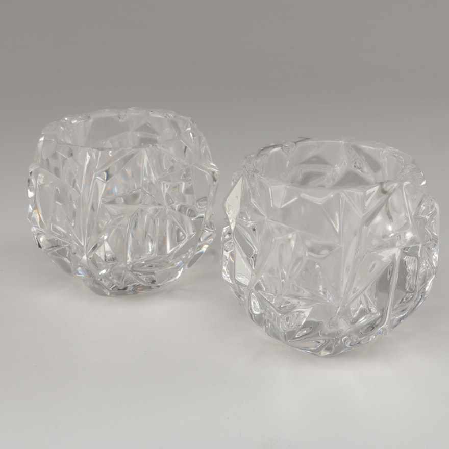 Tiffany & Co. "Rock-Cut" Crystal Votive Candle Holders