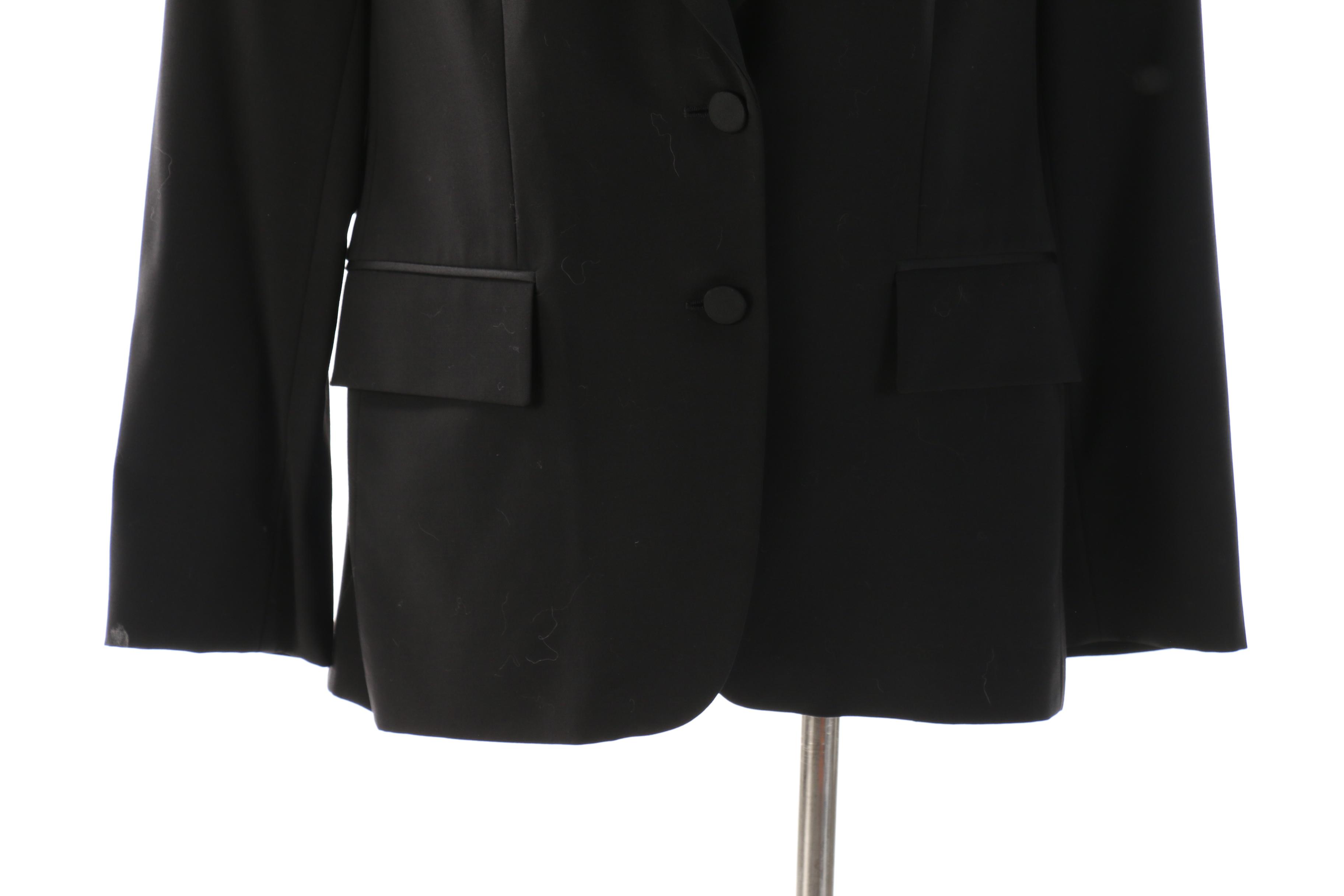 Women's Gucci Tuxedo Style Black Wool Jacket with Silk Lining