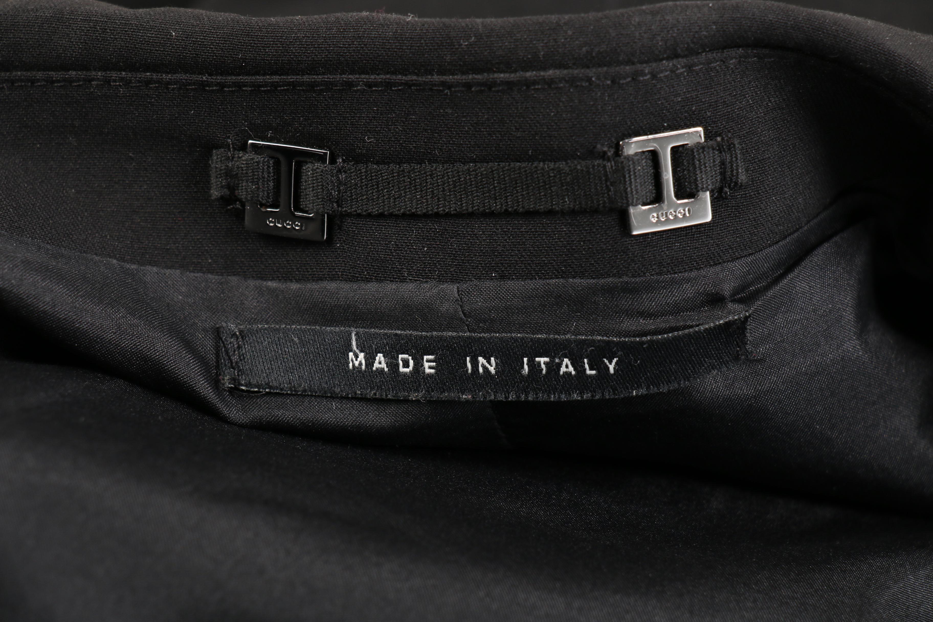 Women's Gucci Tuxedo Style Black Wool Jacket with Silk Lining