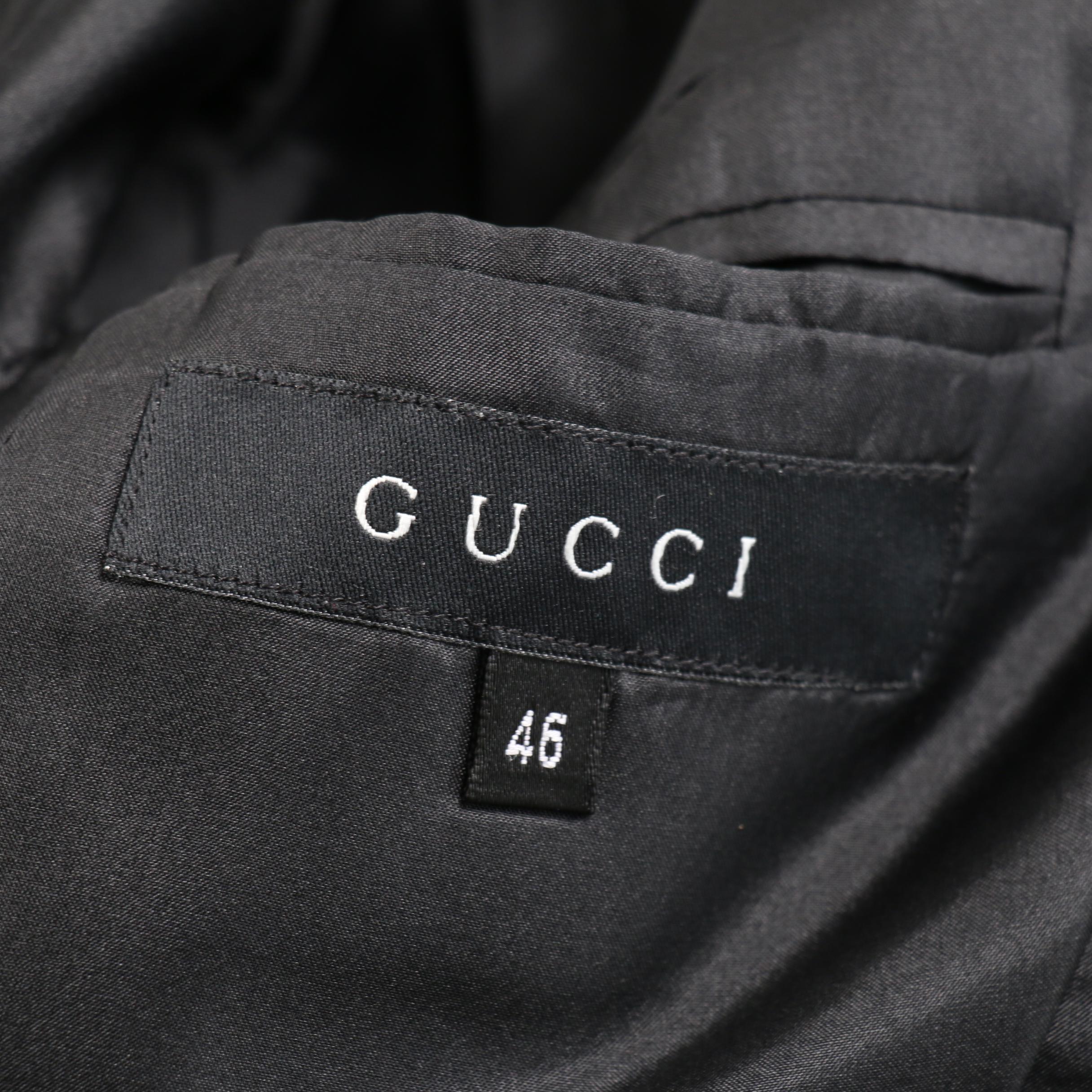 Women's Gucci Tuxedo Style Black Wool Jacket with Silk Lining