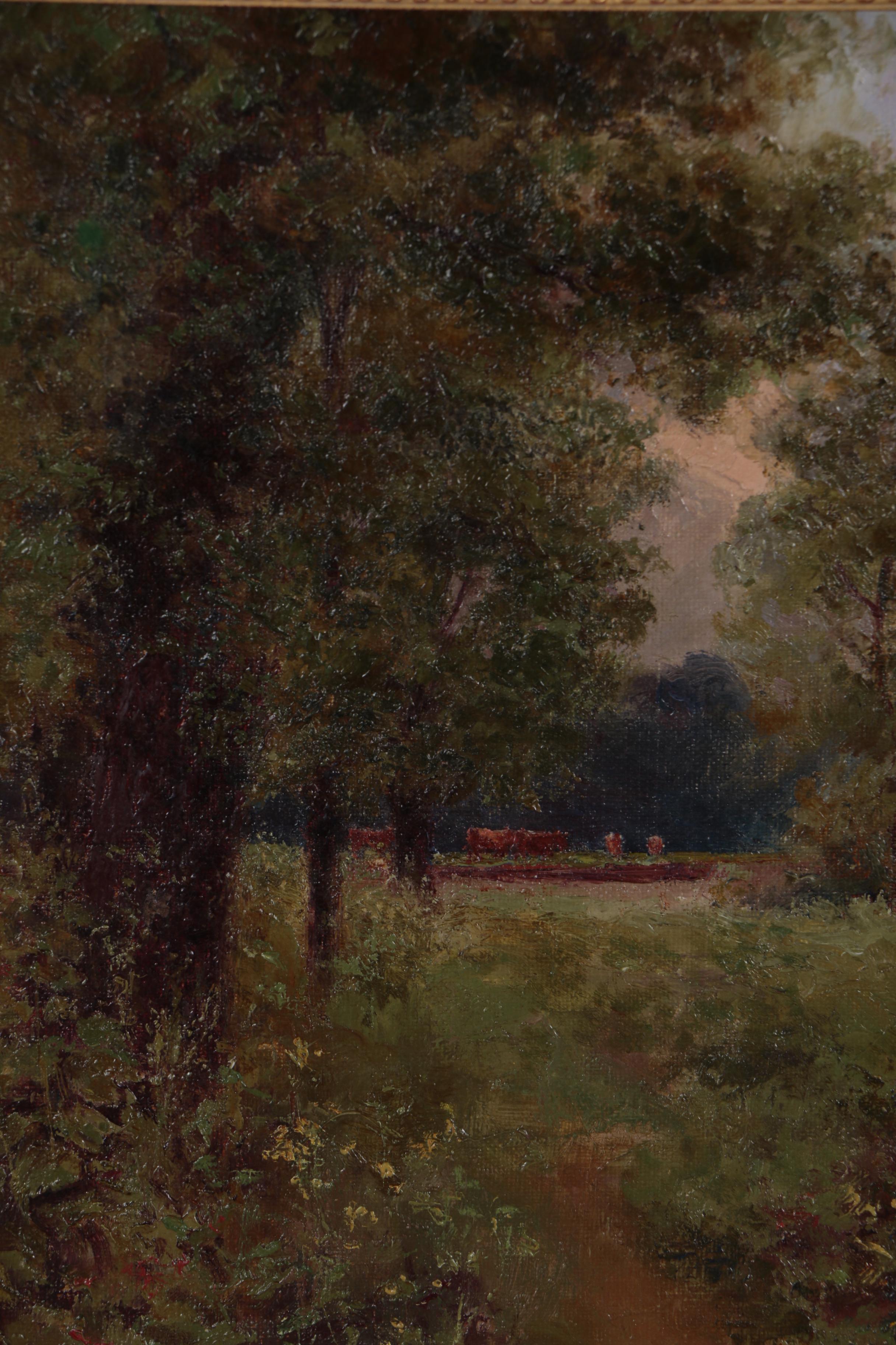 Alfred J. Jenks Landscape Oil Painting "The Far Pasture"