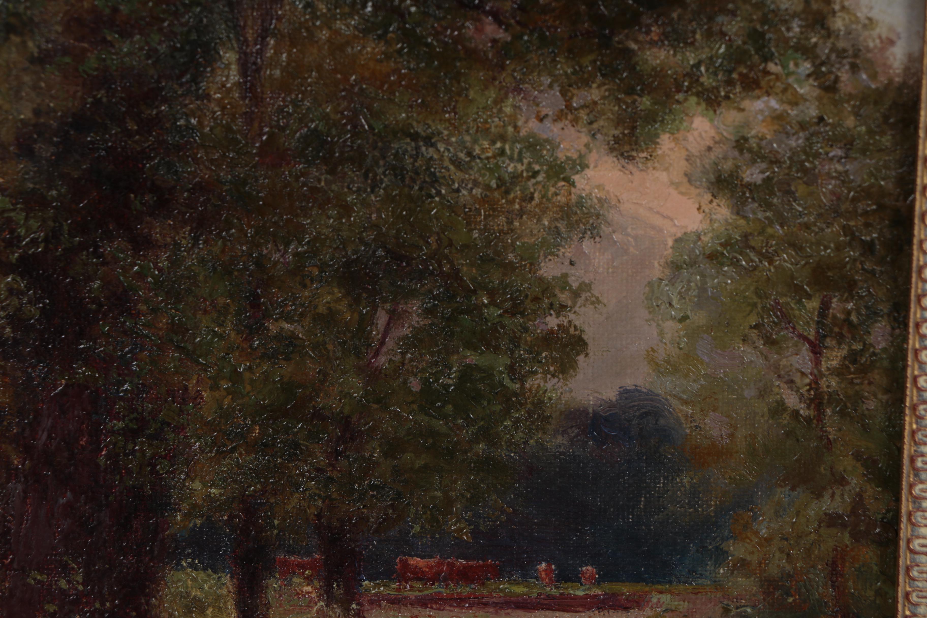 Alfred J. Jenks Landscape Oil Painting "The Far Pasture"