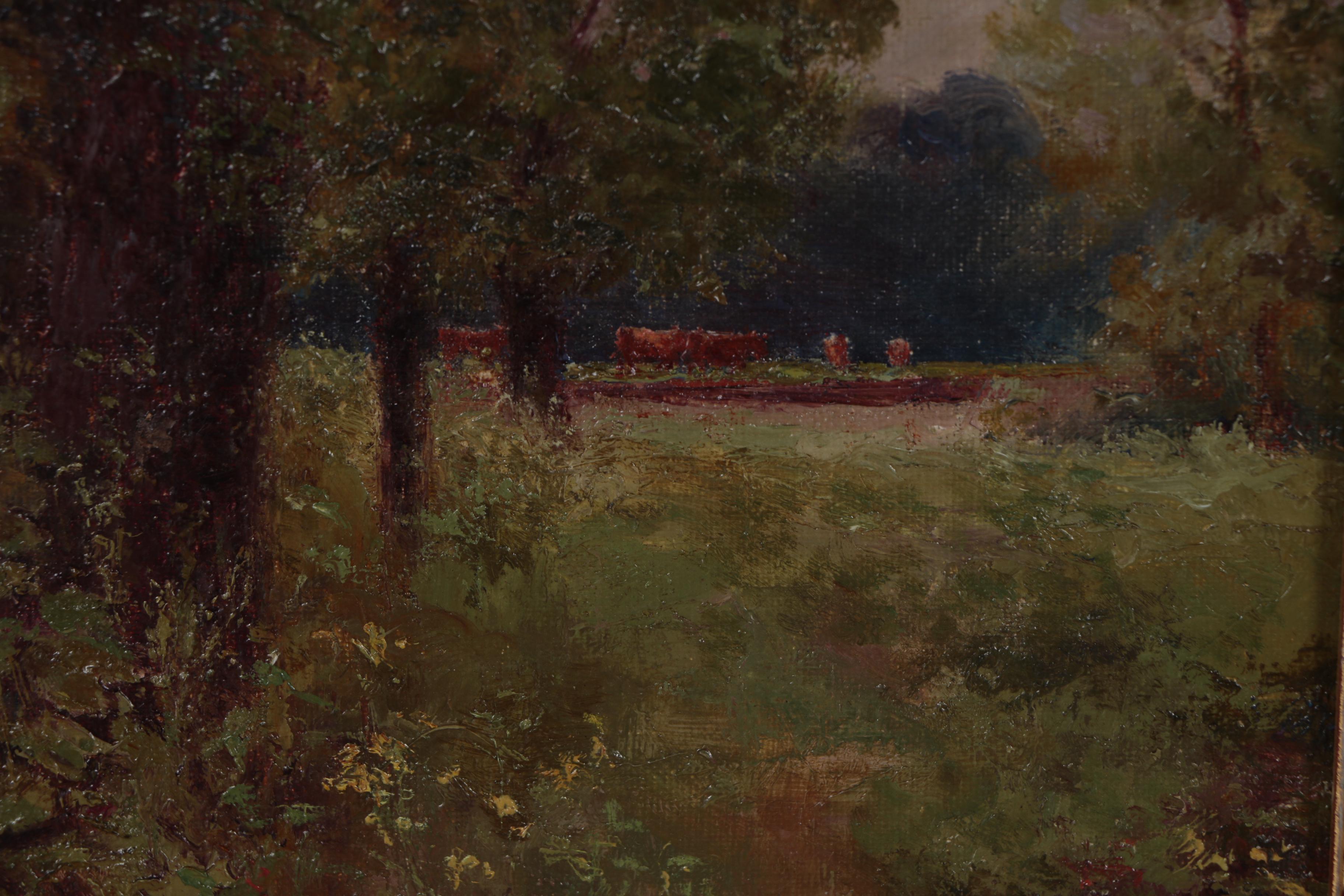 Alfred J. Jenks Landscape Oil Painting "The Far Pasture"