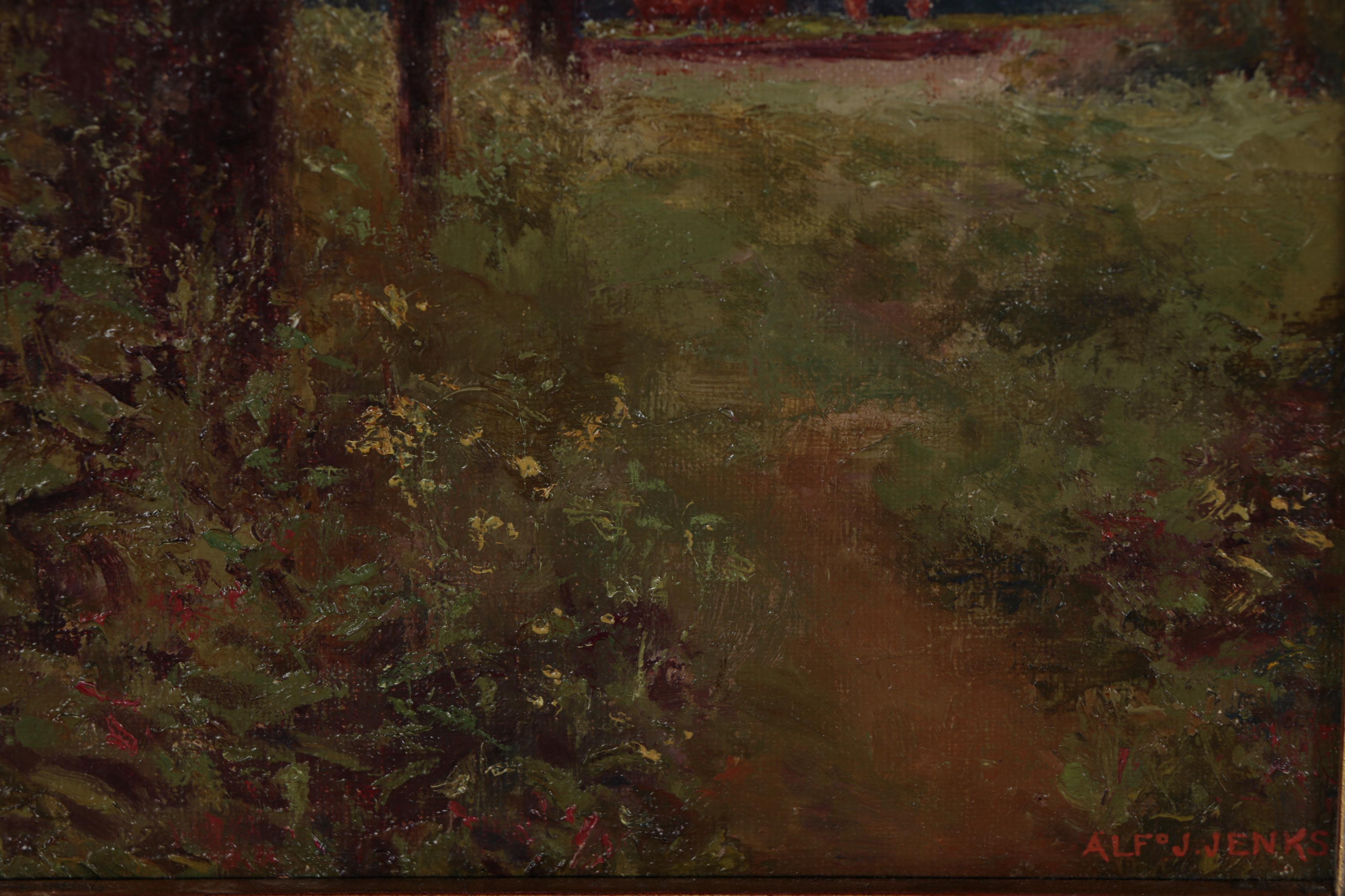 Alfred J. Jenks Landscape Oil Painting "The Far Pasture"