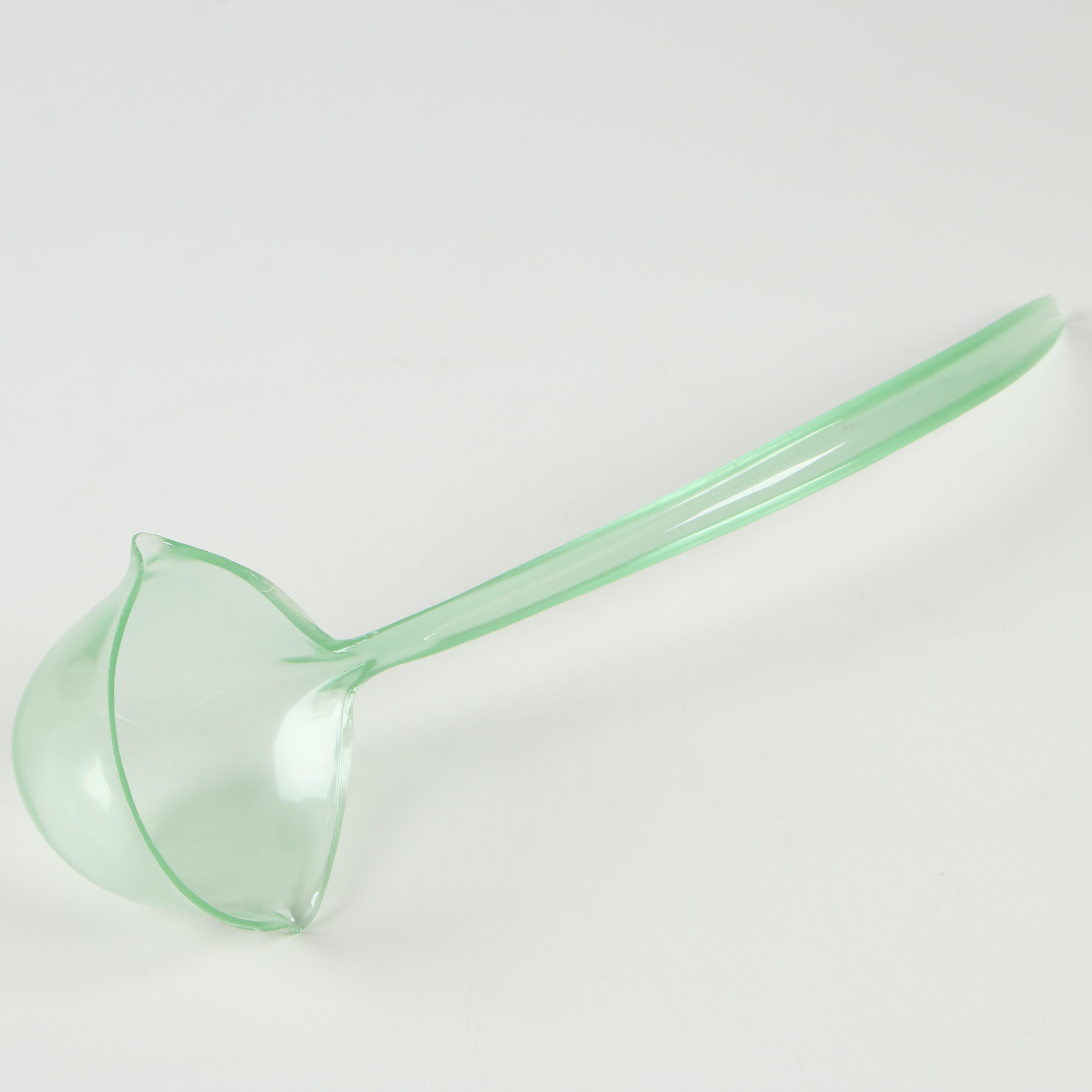 Tiara Chantilly Green Sandwich Glass Punch Bowl Set