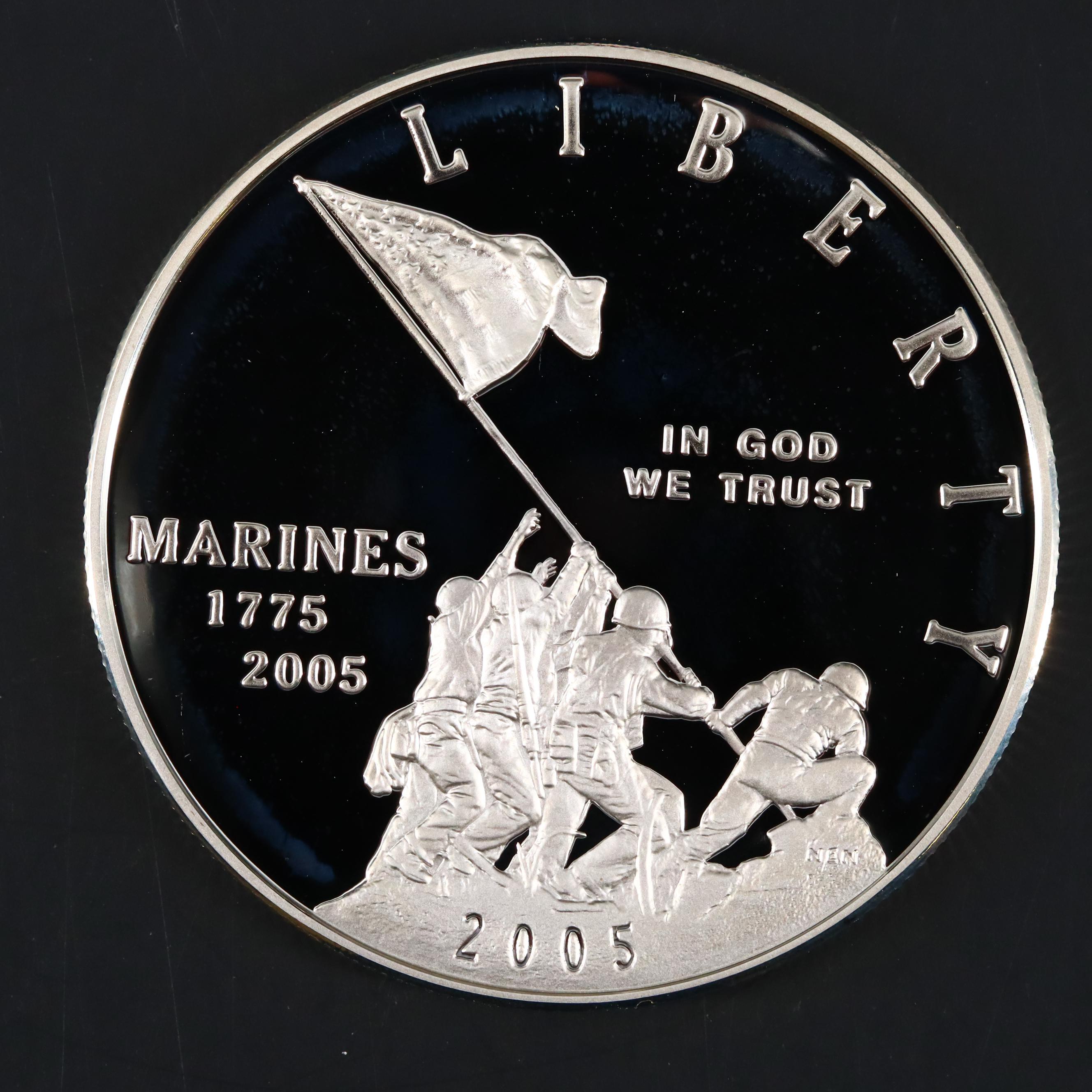 2005 Marine Corps 230th Anniversary Silver Proof Dollar