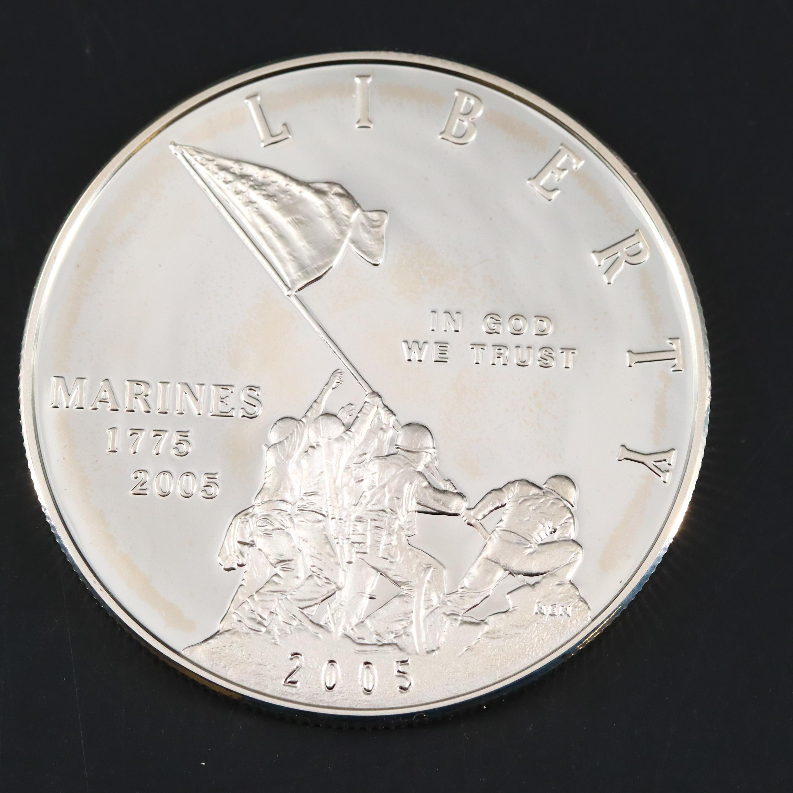 2005 Marine Corps 230th Anniversary Silver Proof Dollar