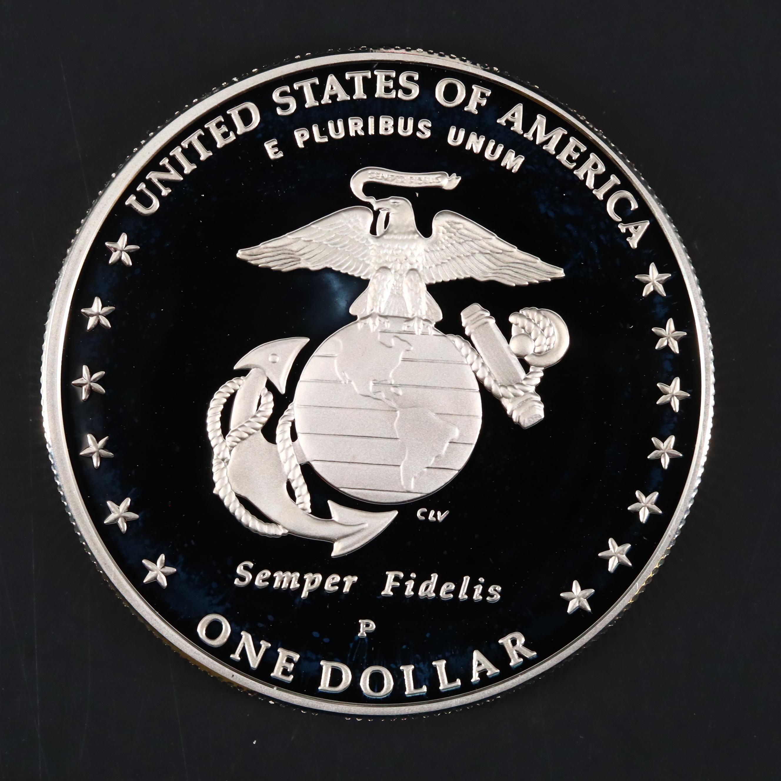 2005 Marine Corps 230th Anniversary Silver Proof Dollar