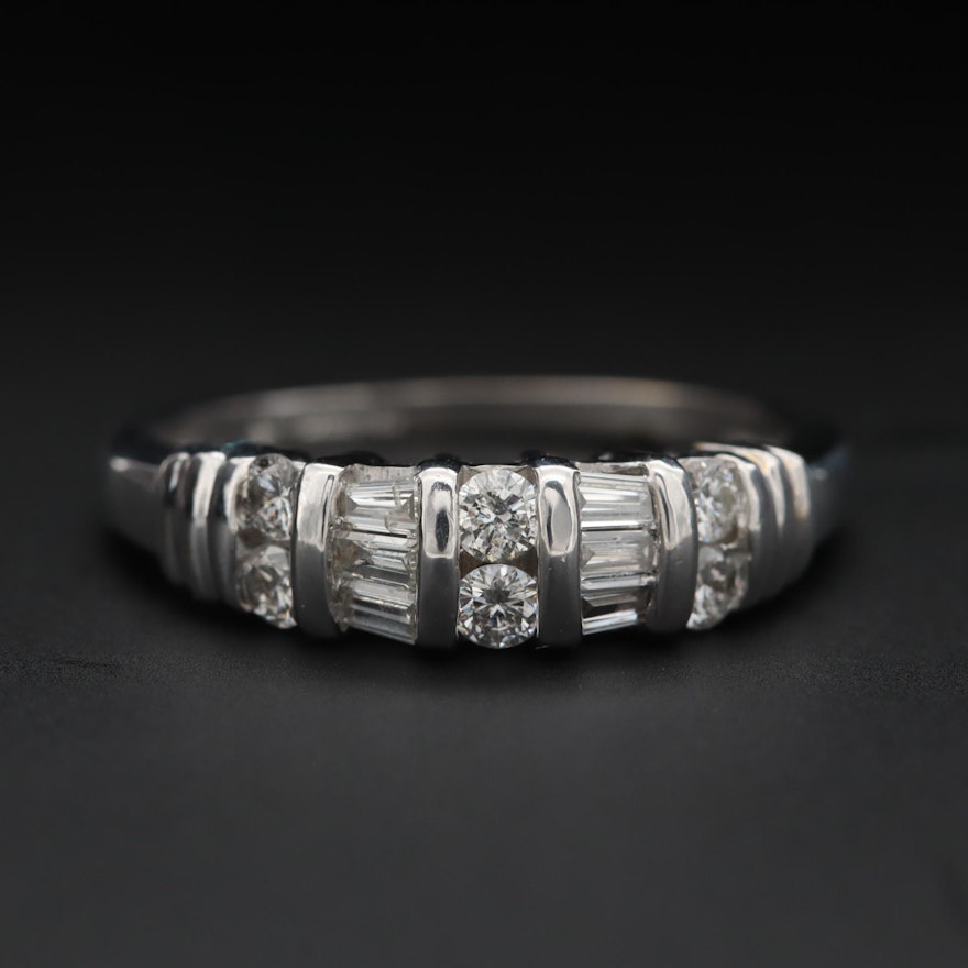 14K White Gold Diamond Ring