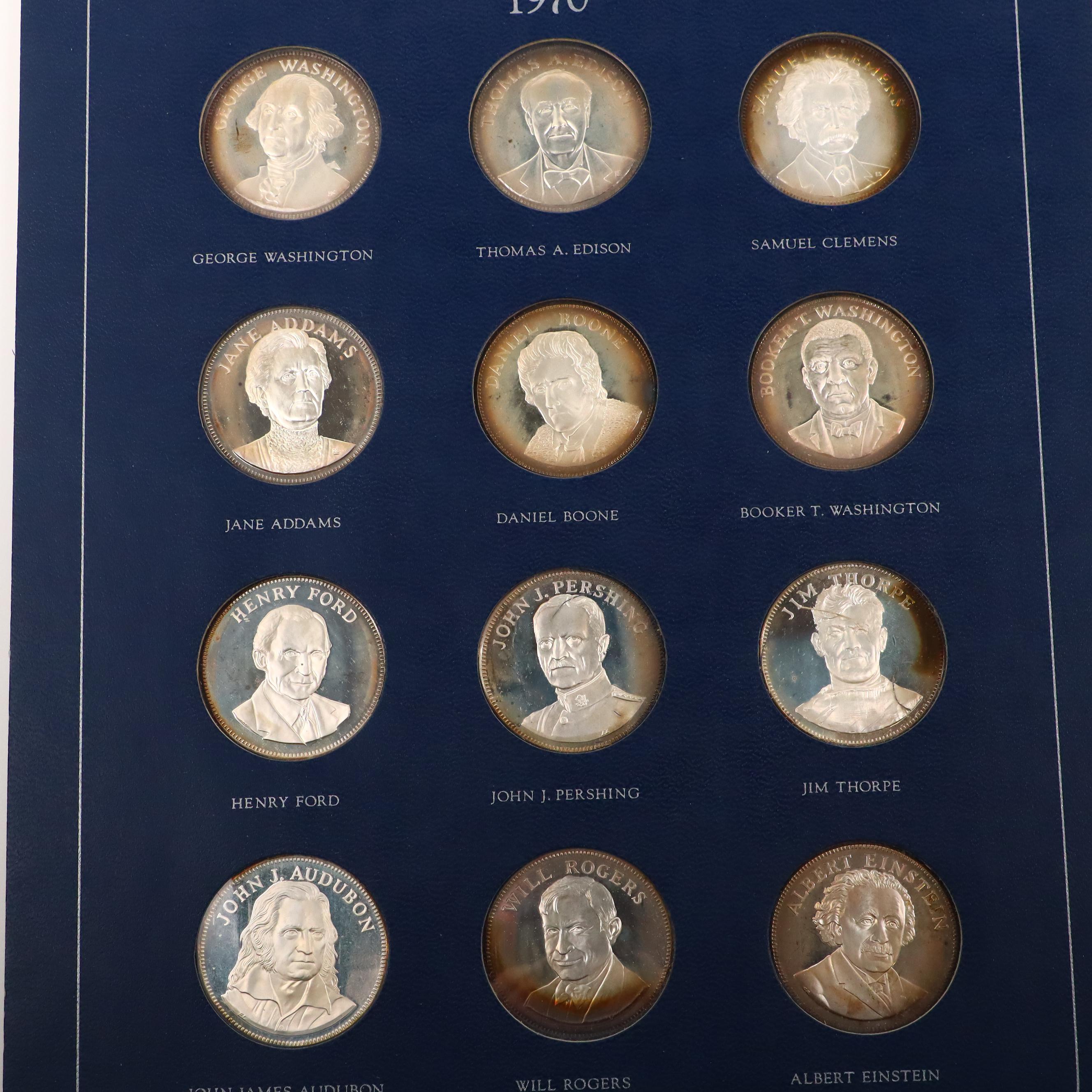Collection of Franklin Mint "Gallery of Great Americans" Sterling Silver Medals