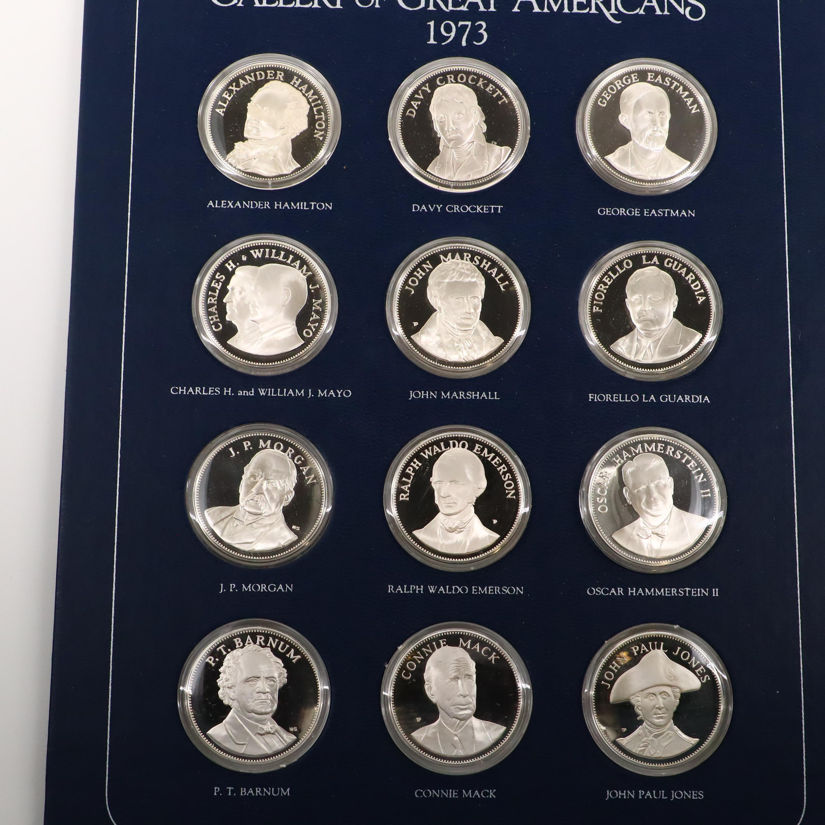 Collection of Franklin Mint "Gallery of Great Americans" Sterling Silver Medals