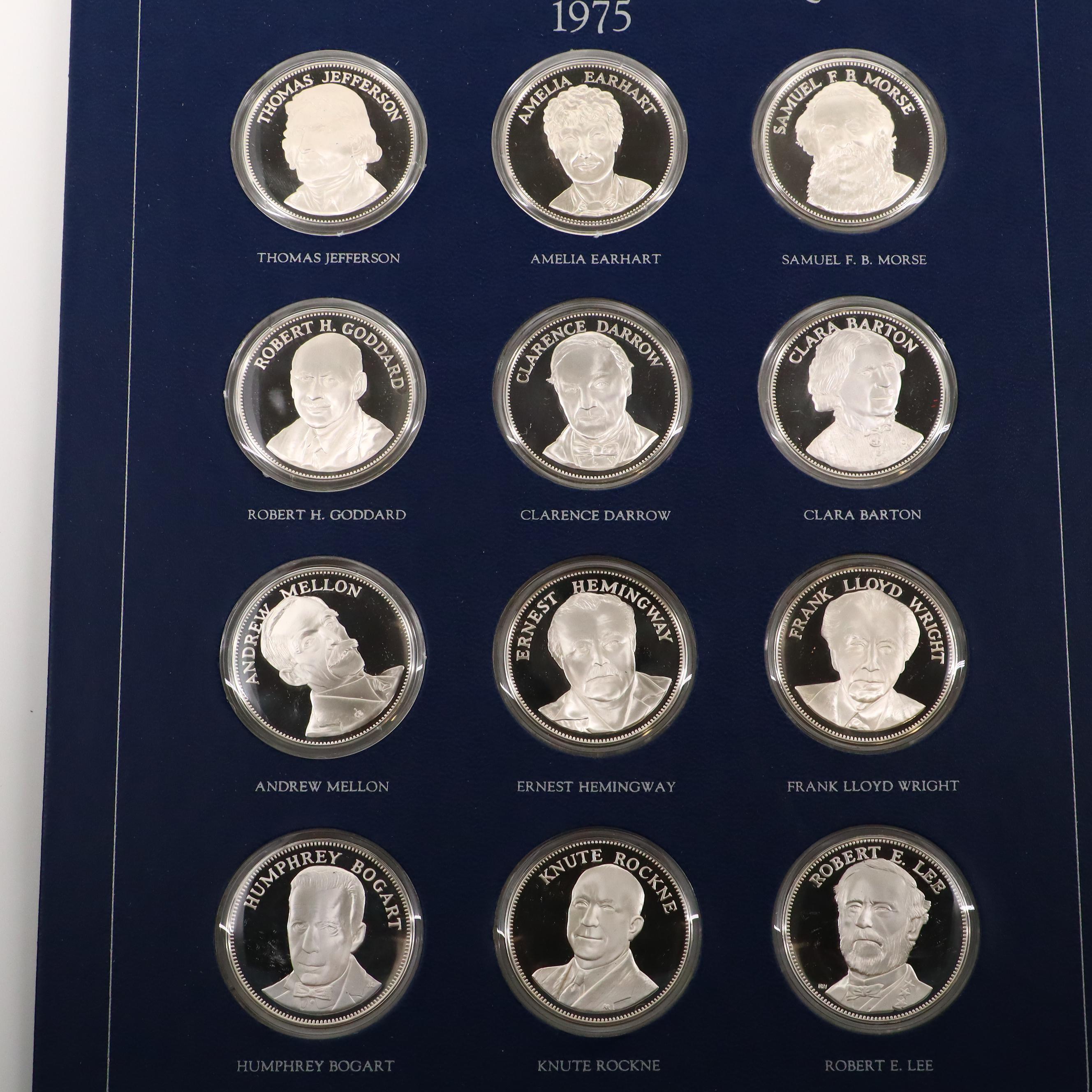 Collection of Franklin Mint "Gallery of Great Americans" Sterling Silver Medals