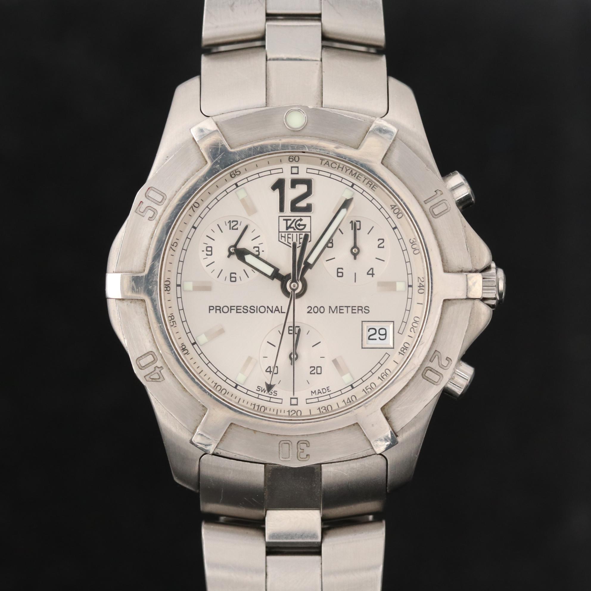 TAG Heuer Professional 200 Meters Stainless Steel Chronograph Watch