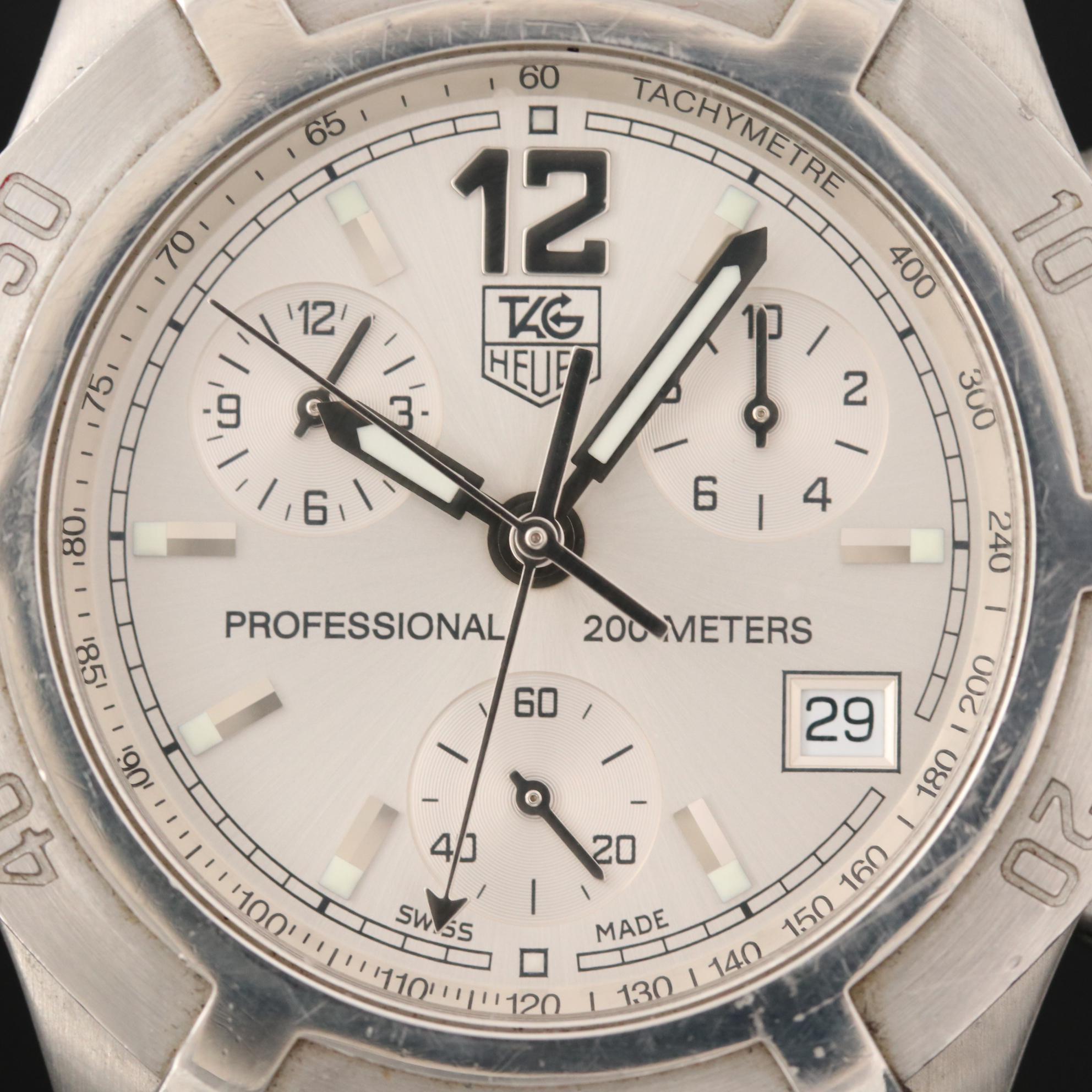 TAG Heuer Professional 200 Meters Stainless Steel Chronograph Watch