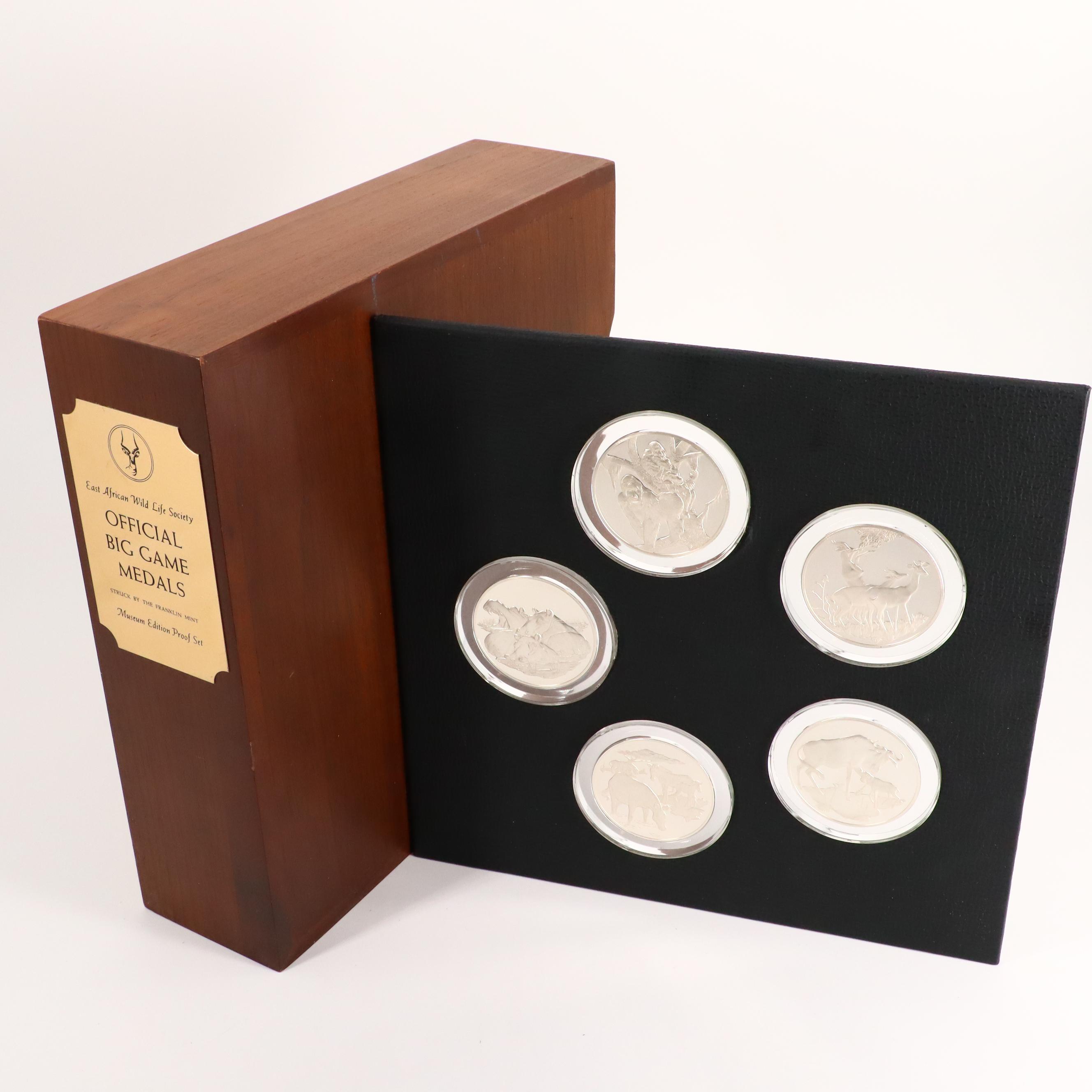 East African Wild Life Society Official Big Game Medals Set