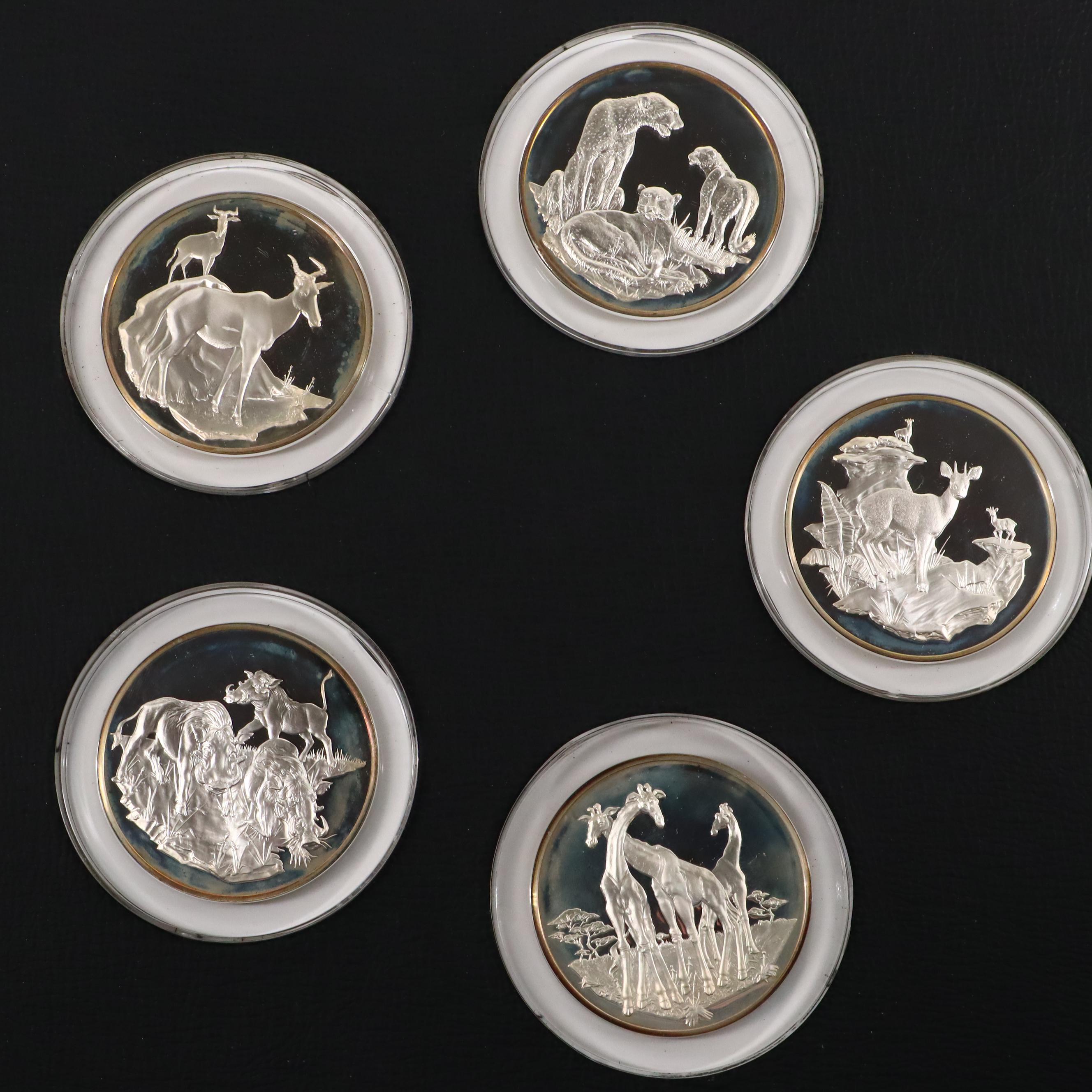 East African Wild Life Society Official Big Game Medals Set