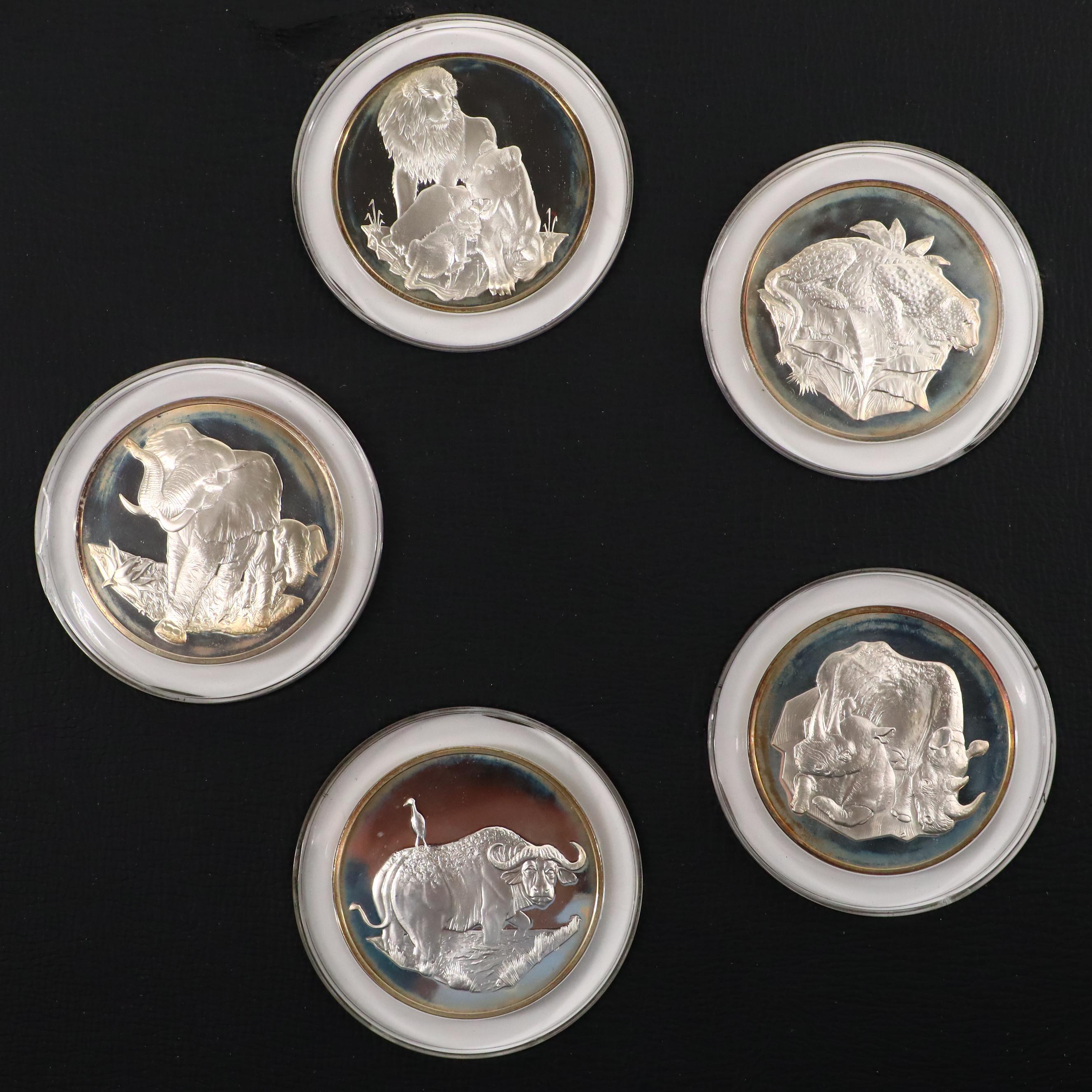 East African Wild Life Society Official Big Game Medals Set