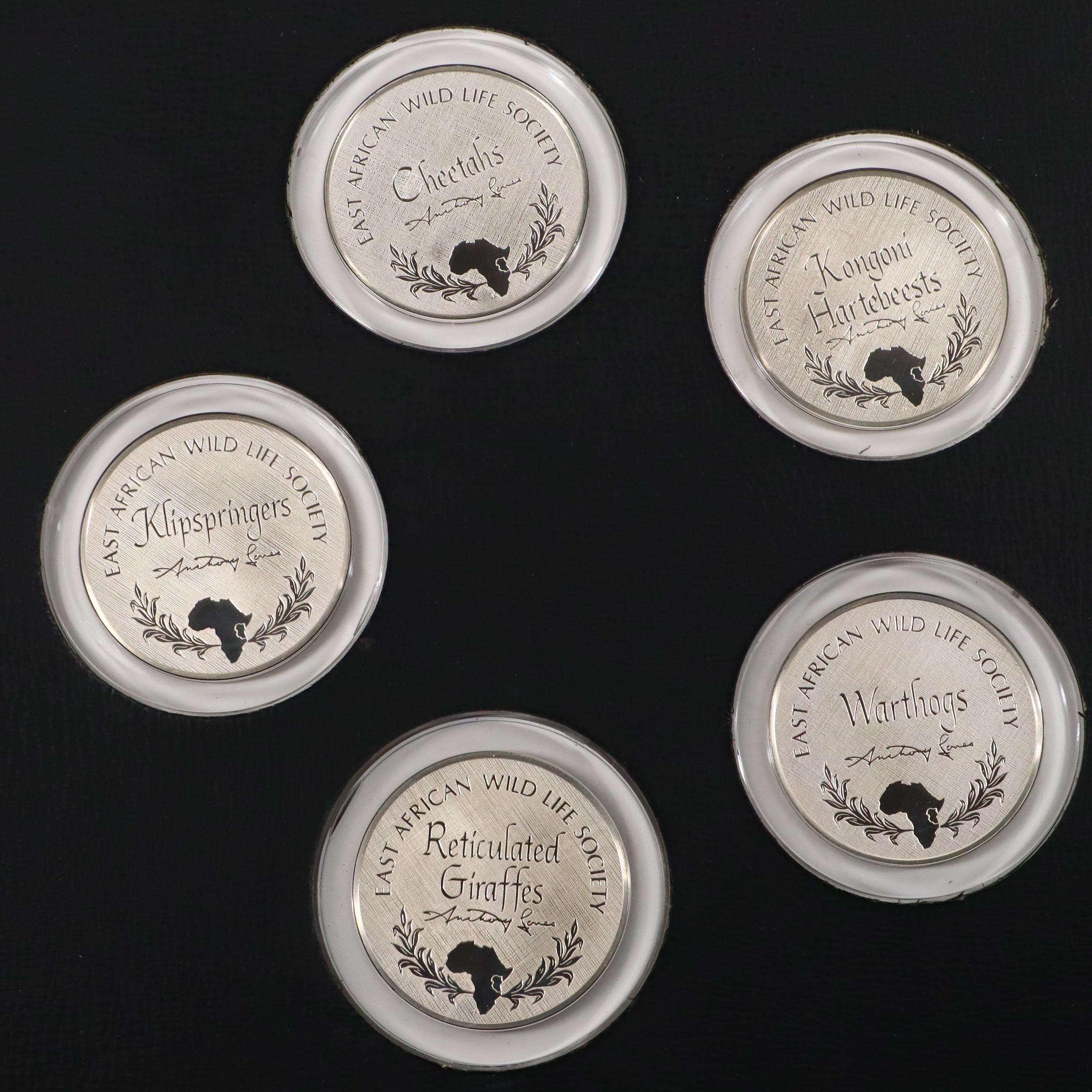 East African Wild Life Society Official Big Game Medals Set