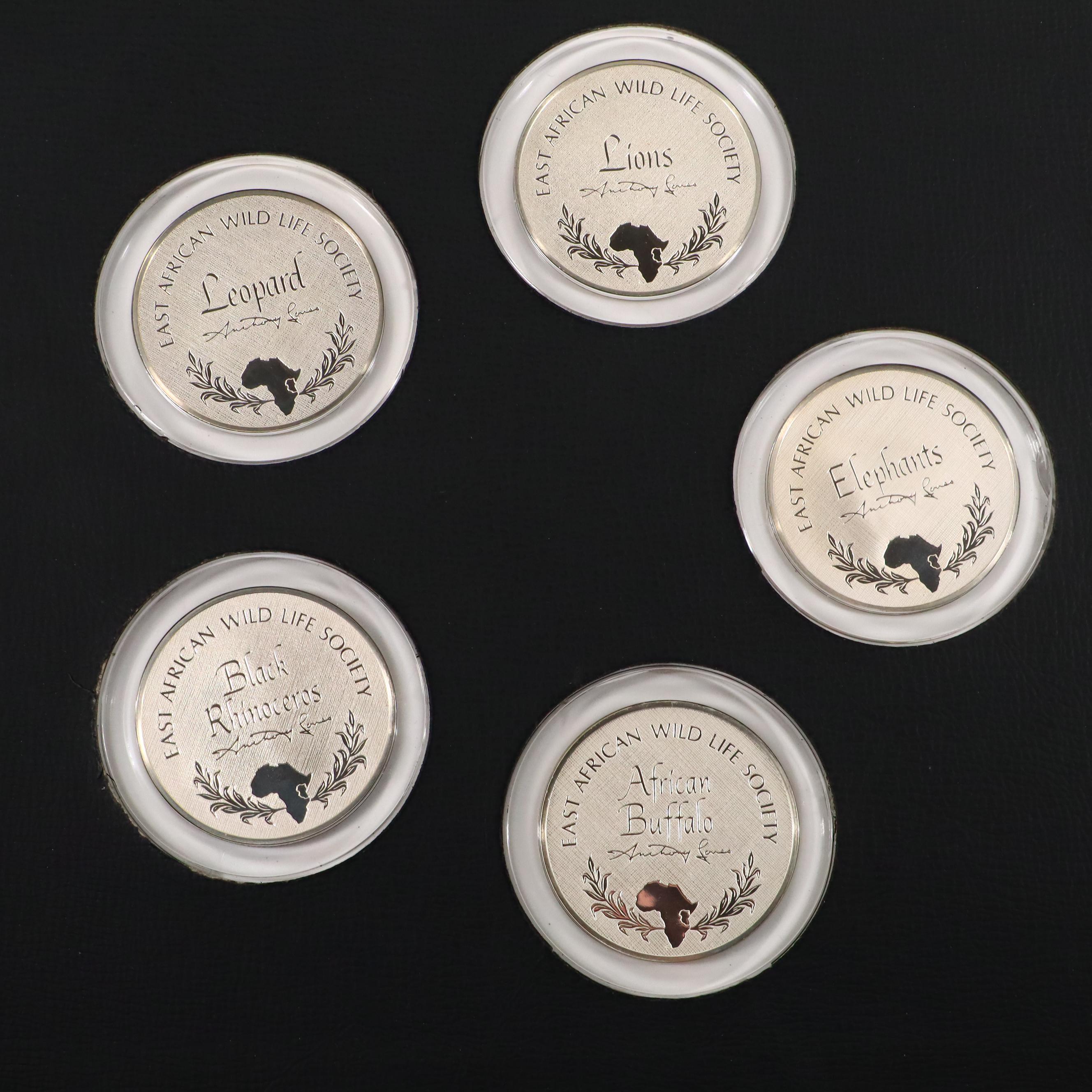 East African Wild Life Society Official Big Game Medals Set