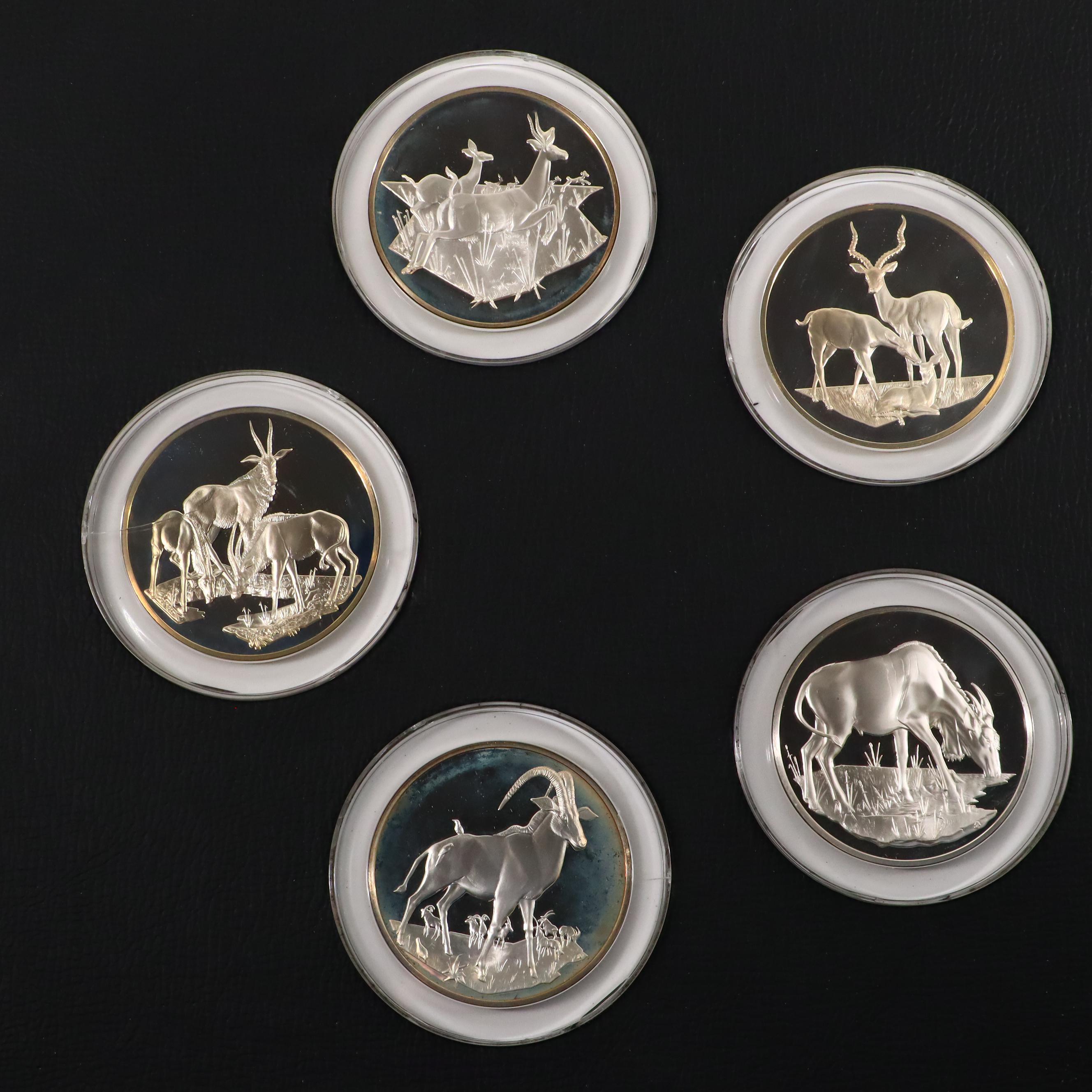 East African Wild Life Society Official Big Game Medals Set