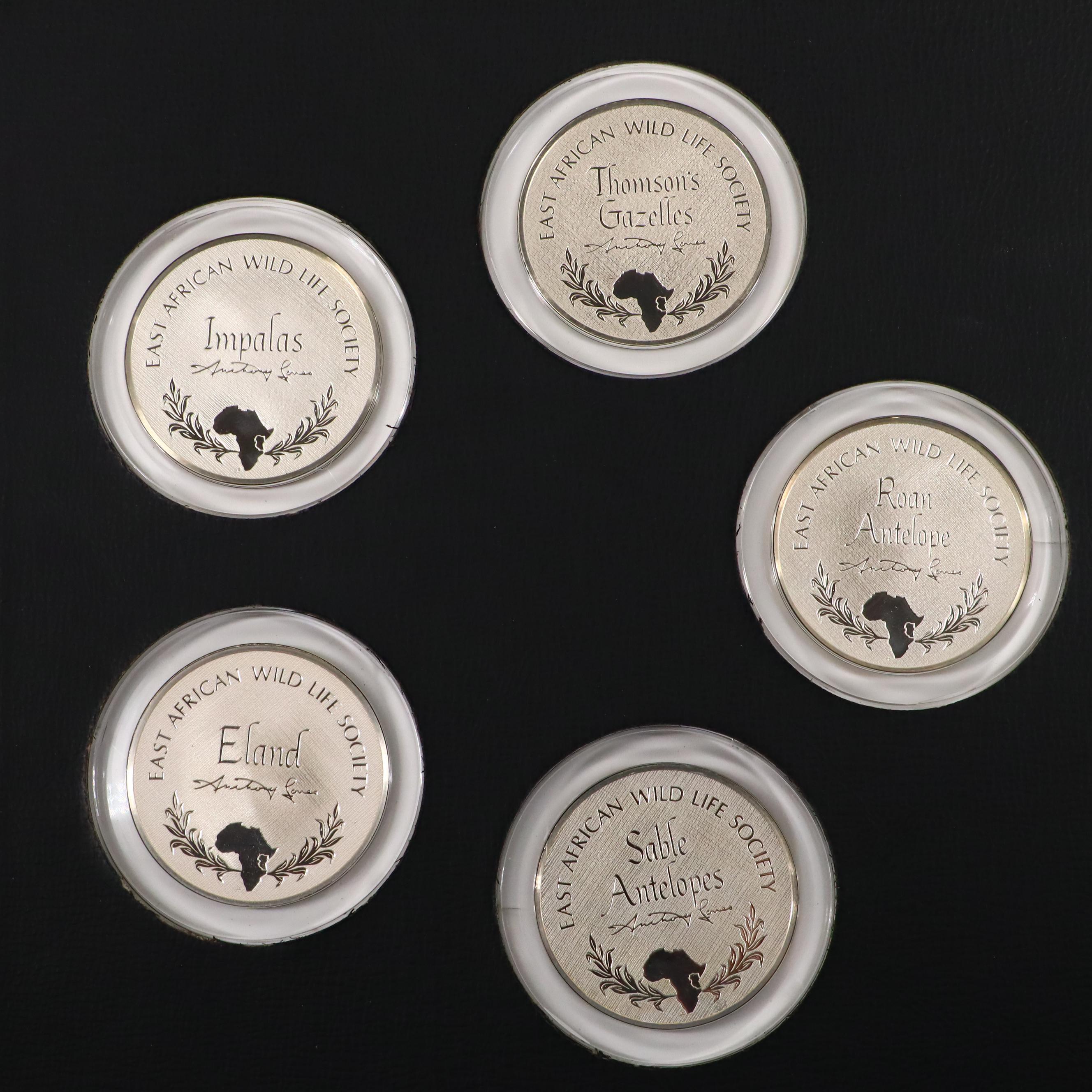 East African Wild Life Society Official Big Game Medals Set