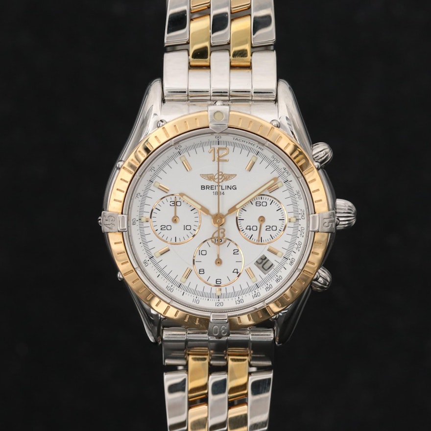 Breitling Chrono Cockpit 18K Gold and Stainless Steel Automatic Wristwatch