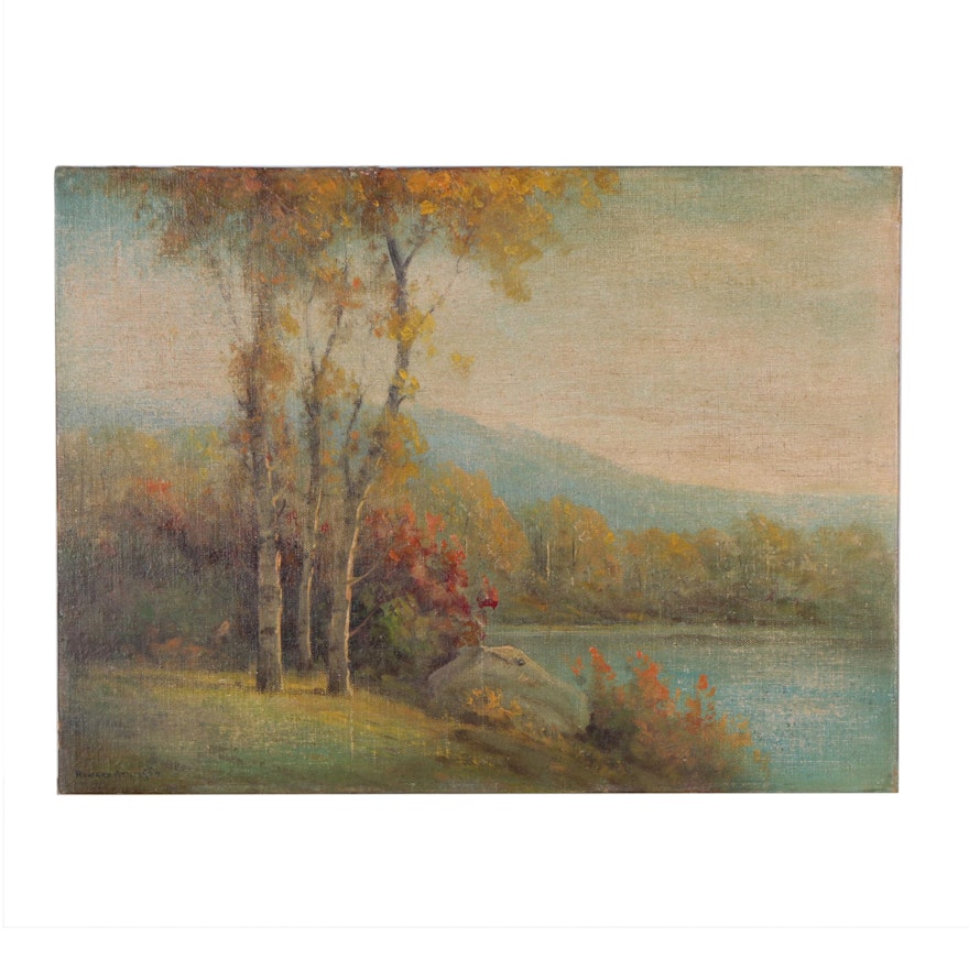 Howard Atkinson Landscape Study Oil Painting, Early 20th Century
